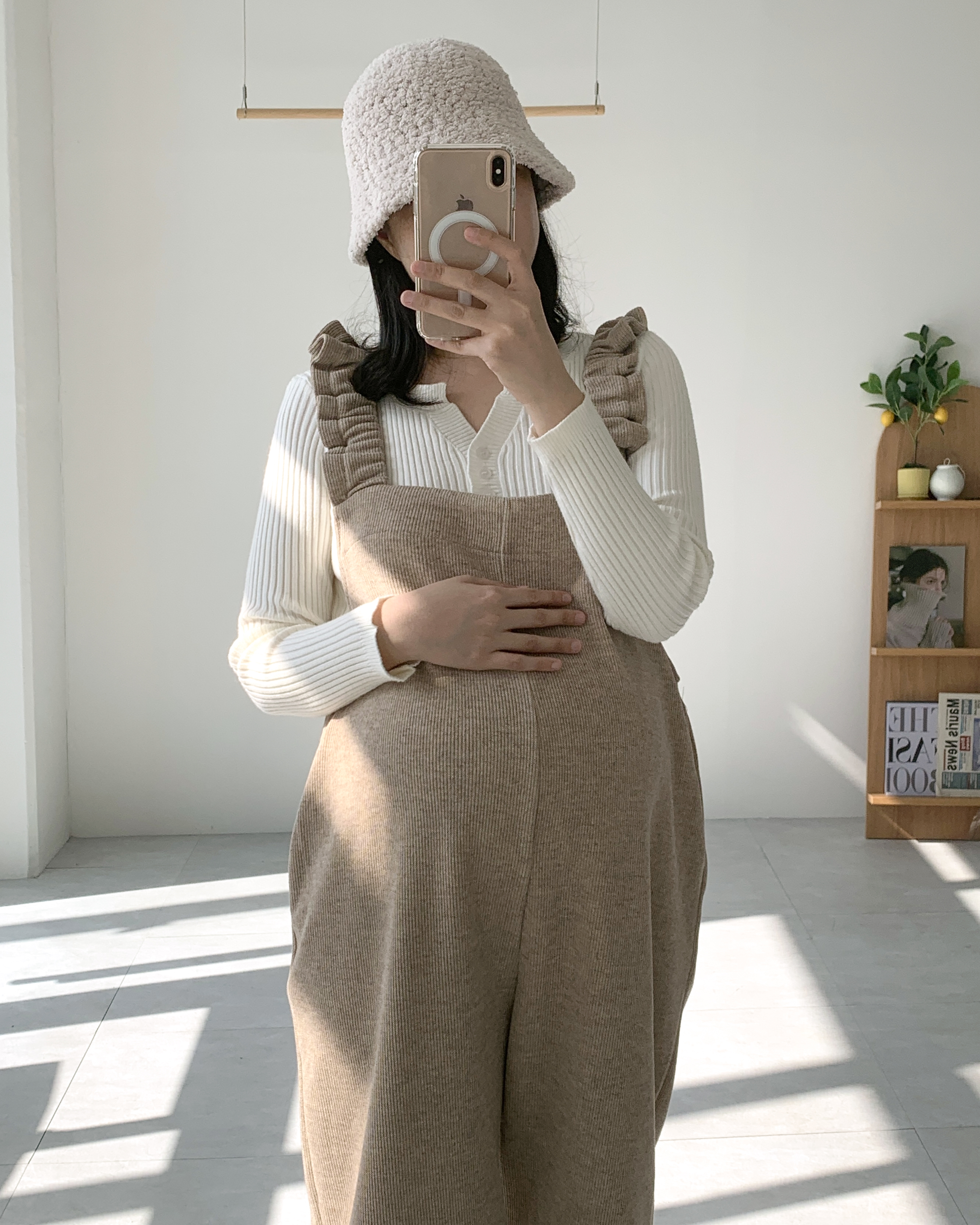 프릴밴딩 빅사이즈 멜빵바지 오버롤팬츠 - 상세 이미지 4