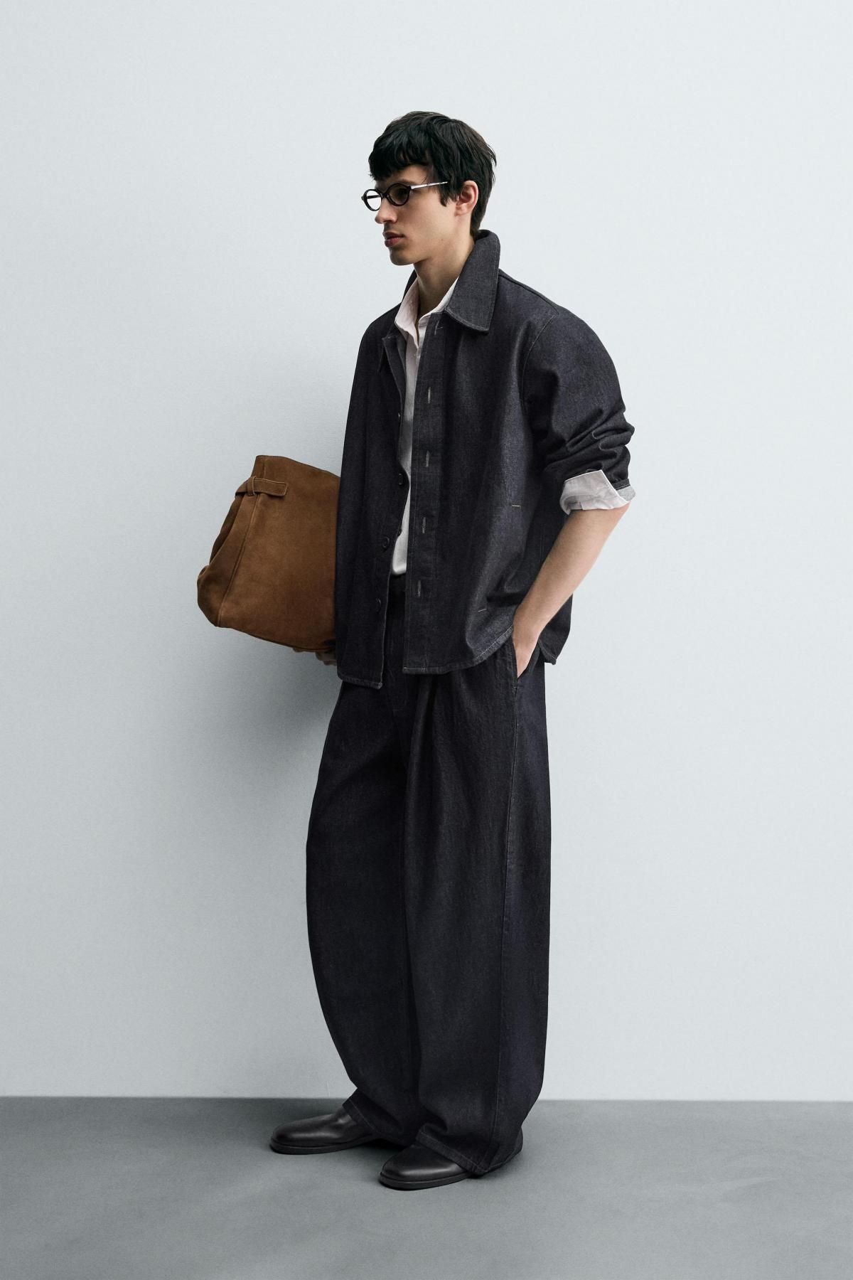 자라 테크니컬 플리츠 와이드핏 데님 팬츠 4470/302 NAVY BLUE - 상세 이미지 4