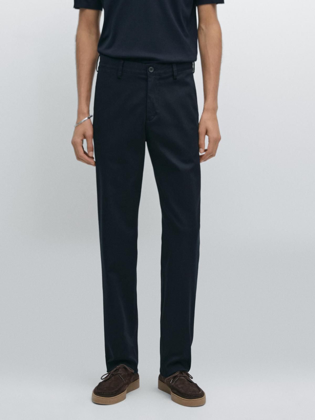 마시모두띠 테크니컬 슬림핏 코튼 블렌드 팬츠 0039/009 NAVY BLUE - 상품 이미지