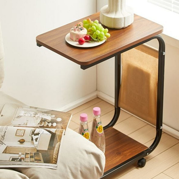 2단 이동식 사이드 테이블 트롤리 트레이 테이블 침대 거실 틈새