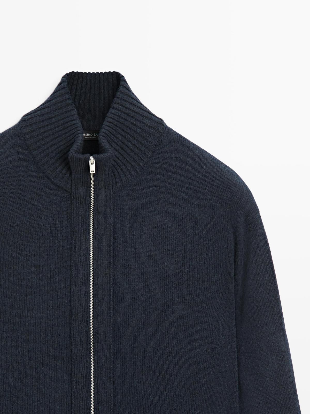 마시모두띠 테크니컬 울블렌드 집업 니트 카디건 1066/240 NAVY BLUE 이미지 6