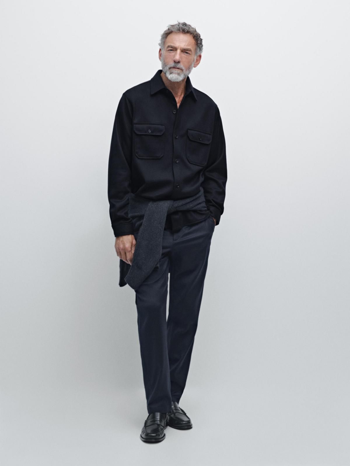 마시모두띠 테크니컬 긴팔 포켓 오버셔츠 0580/155 NAVY BLUE - 상세 이미지 2