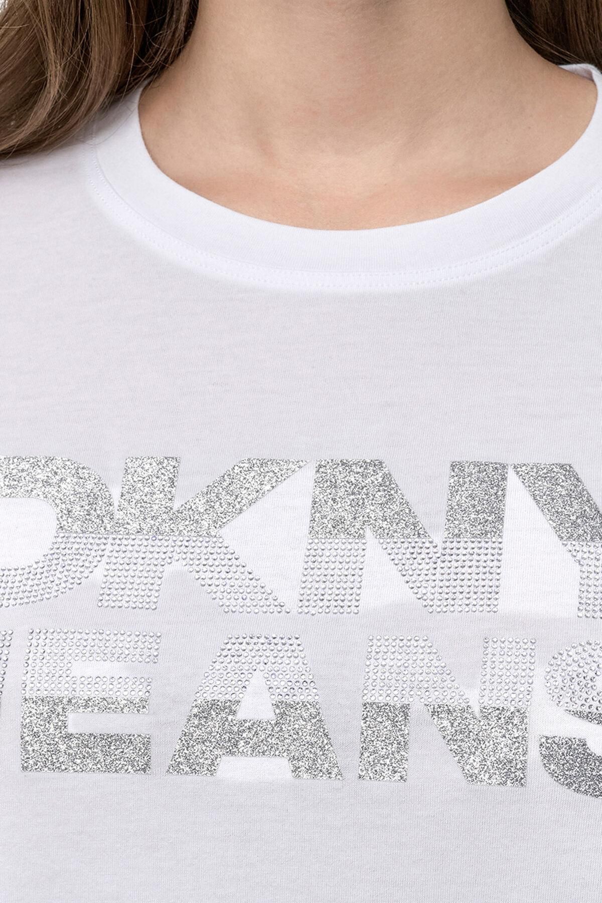 디케이엔와이 글리터 DKNY 프린트 화이트 반팔 티셔츠 6861524 BLANCO - 상세 이미지 4