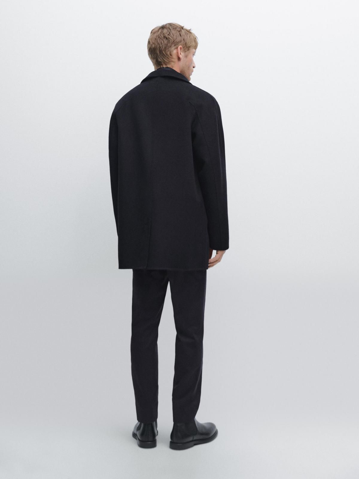 마시모두띠 미니멀 더블 울 싱글 코트 2891/381 NAVY BLUE - 상세 이미지 3