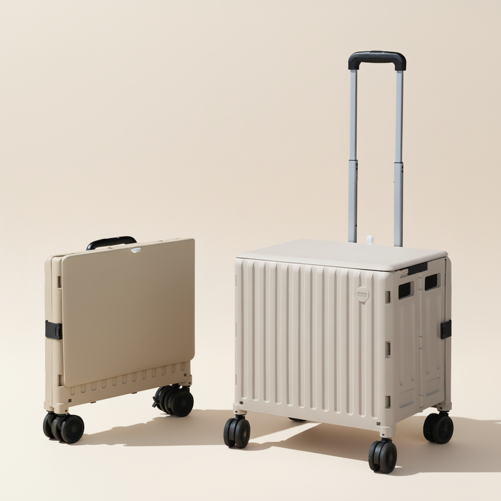 로티홈시스 접이식 카트 쇼핑 마트 시장바구니 장바구니 캐리어 L(대형), 크림 제품 이미지