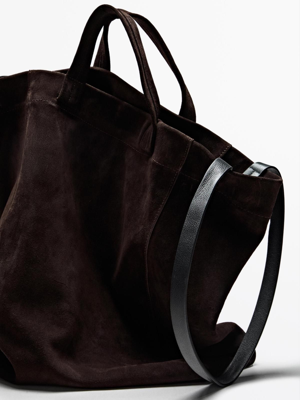 마시모두띠 프리미엄 스웨이드 레더 토트백 2350/315 BROWN - 상세 이미지 3