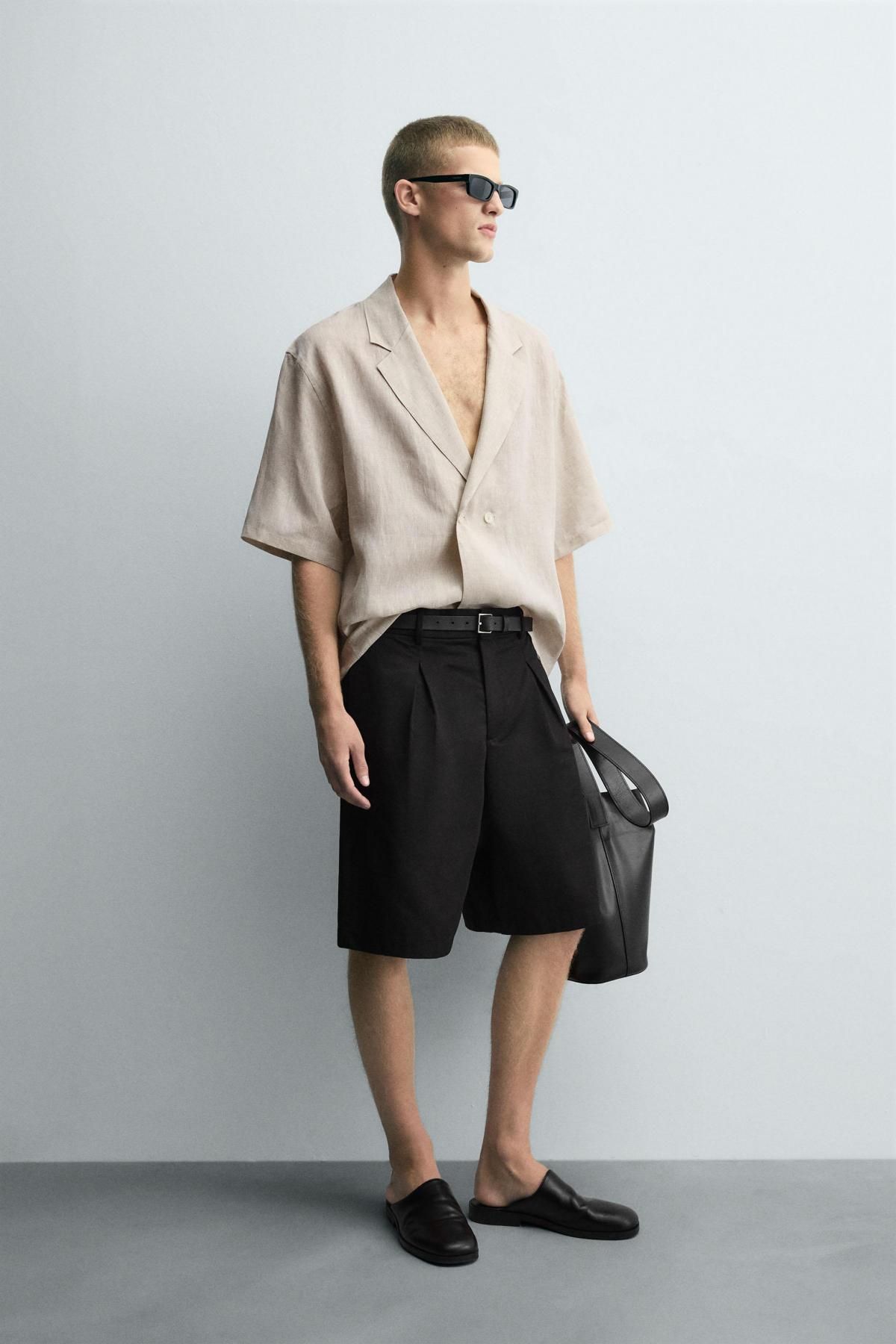 자라 리넨 칼라 반팔 기모노 셔츠 5996/010 LIGHT BEIGE - 상세 이미지 5