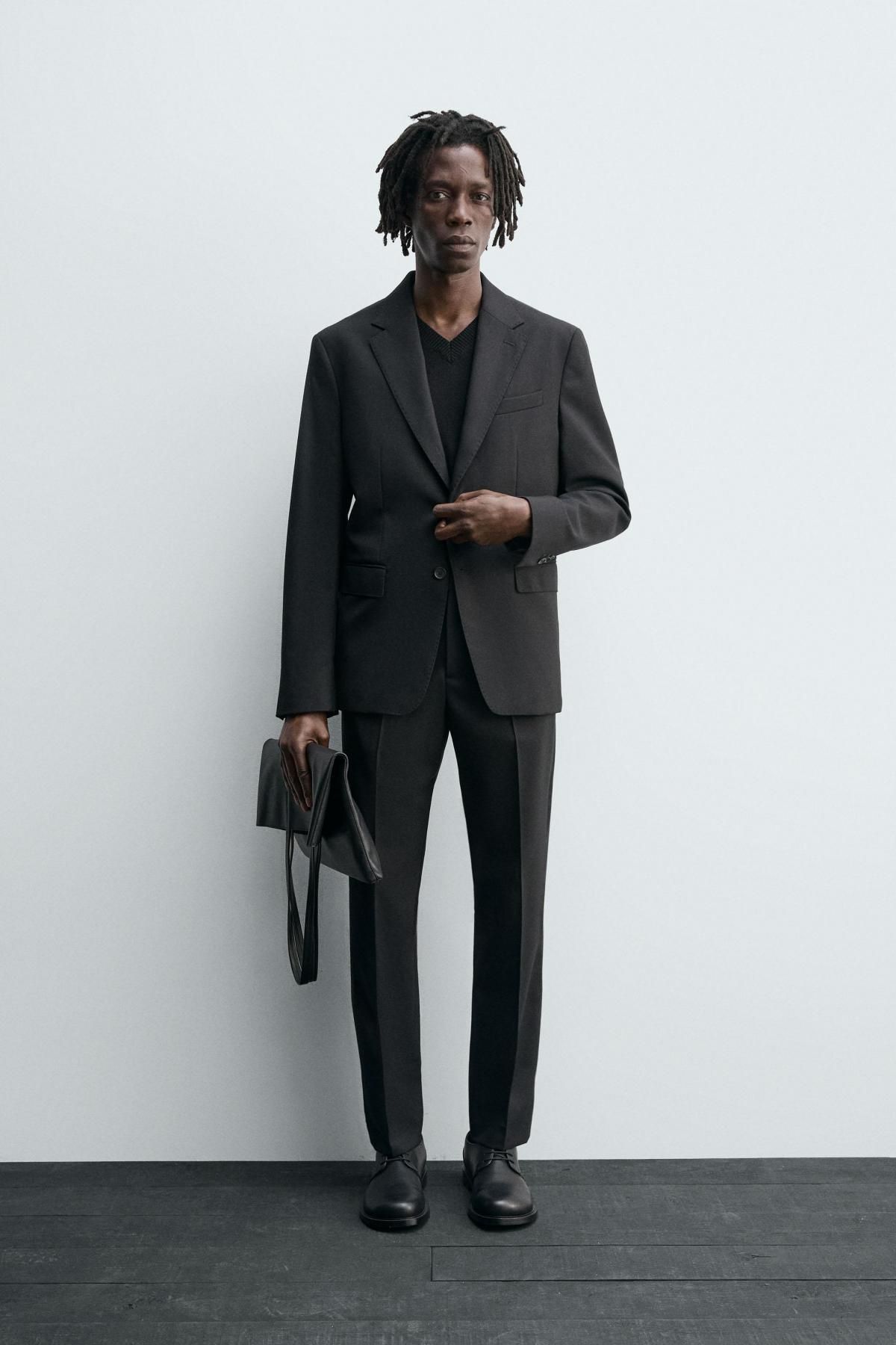 자라 테크니컬 울 수트 블레이저 6573/381 BLACK - 상세 이미지 2