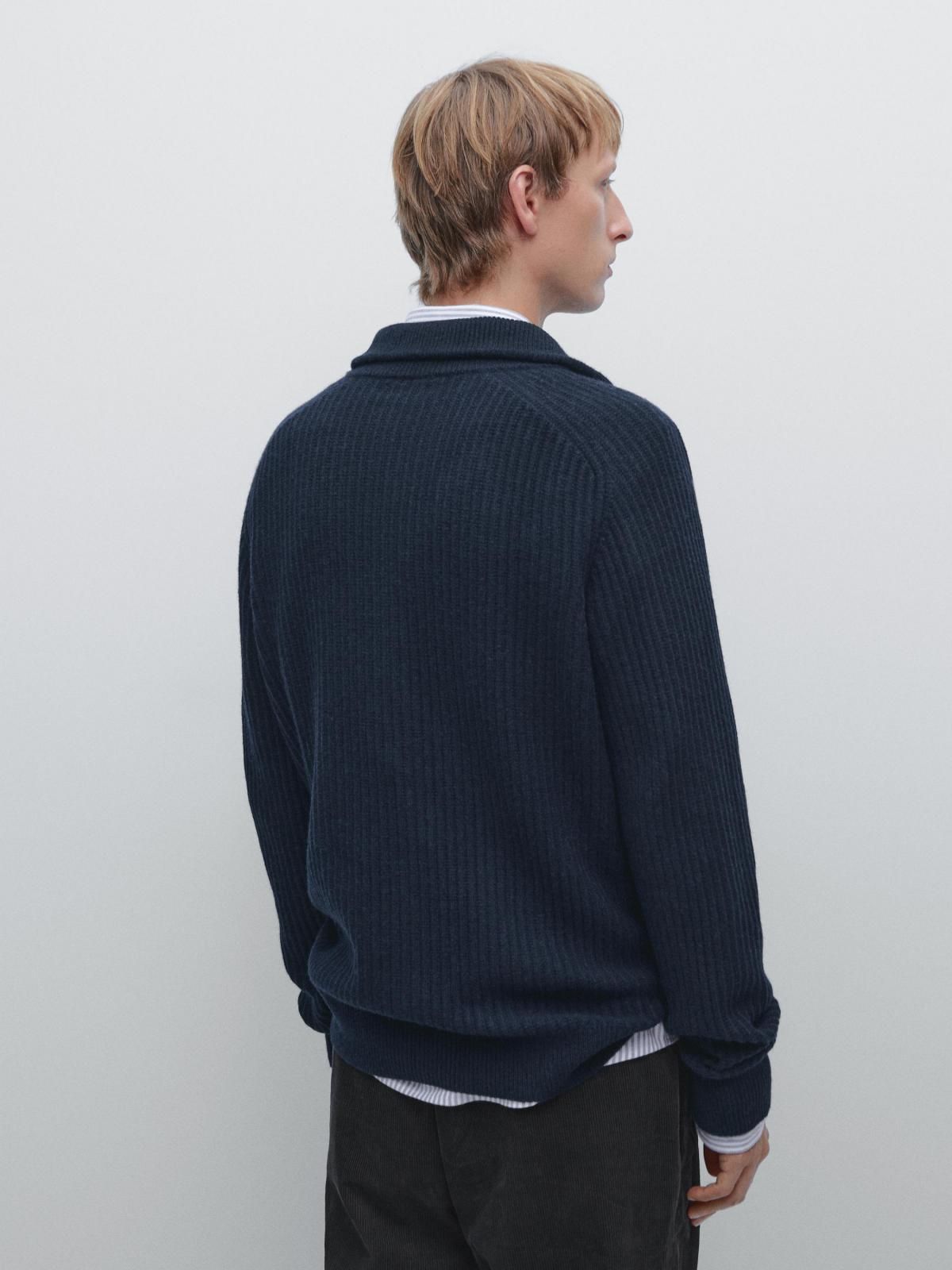 마시모두띠 울블렌드 네이비 집업 니트 가디건 1073/231 NAVY BLUE - 상세 이미지 4