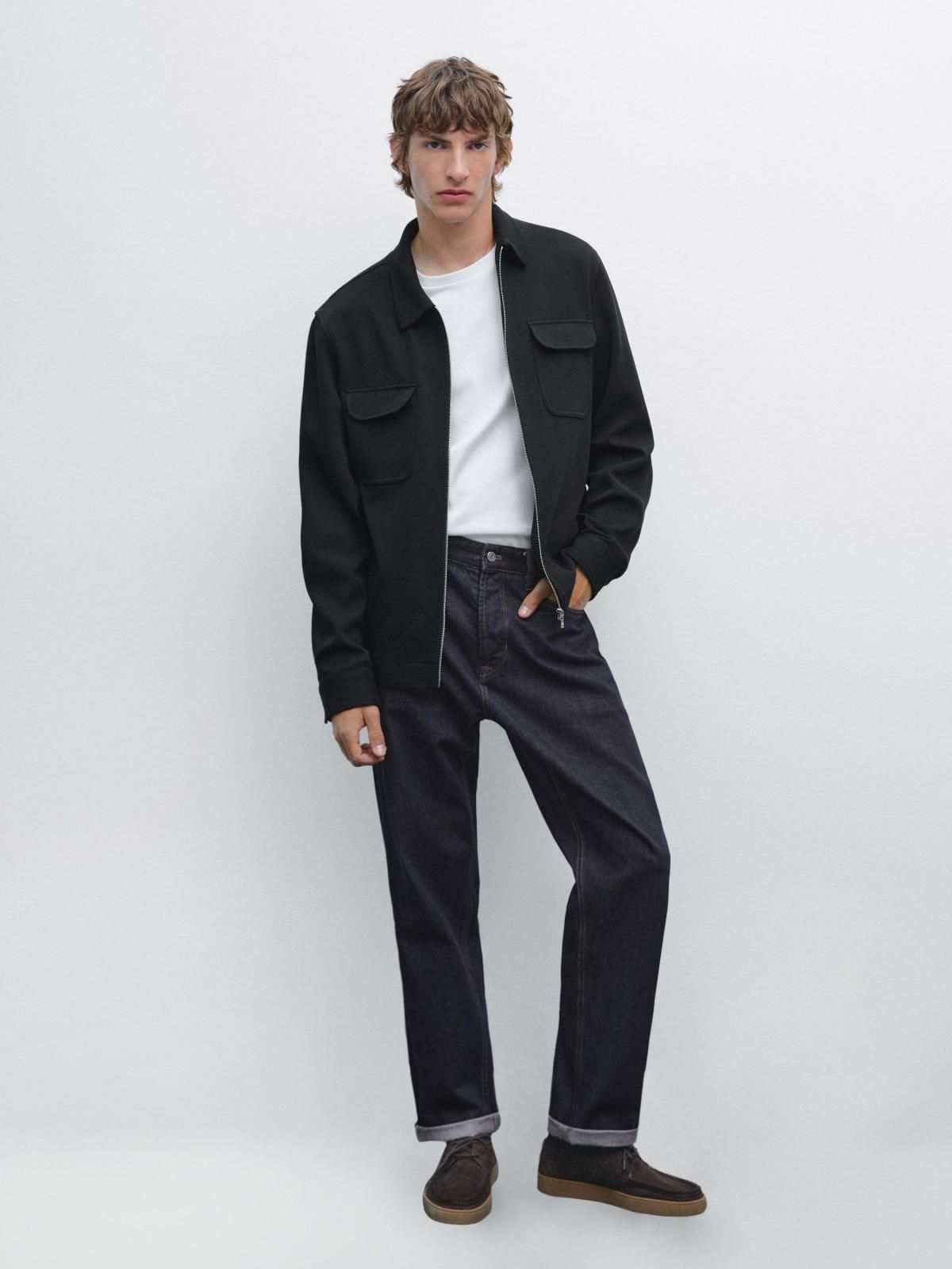 마시모두띠 테크니컬 코튼블렌드 트윌 집업 재킷 0626/155 NAVY BLUE - 상세 이미지 2
