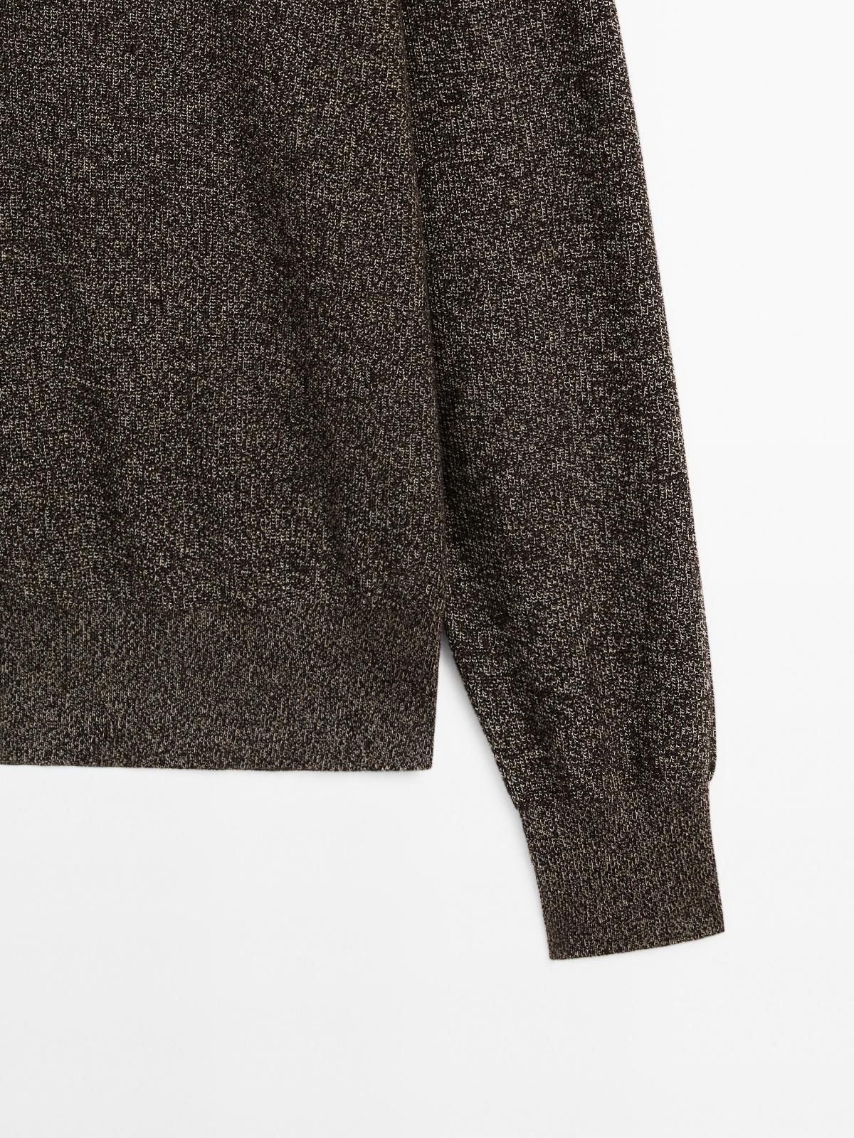 마시모두띠 코튼 브이넥 물리네 니트 카디건 0951/201 BROWN MARL - 상세 이미지 4