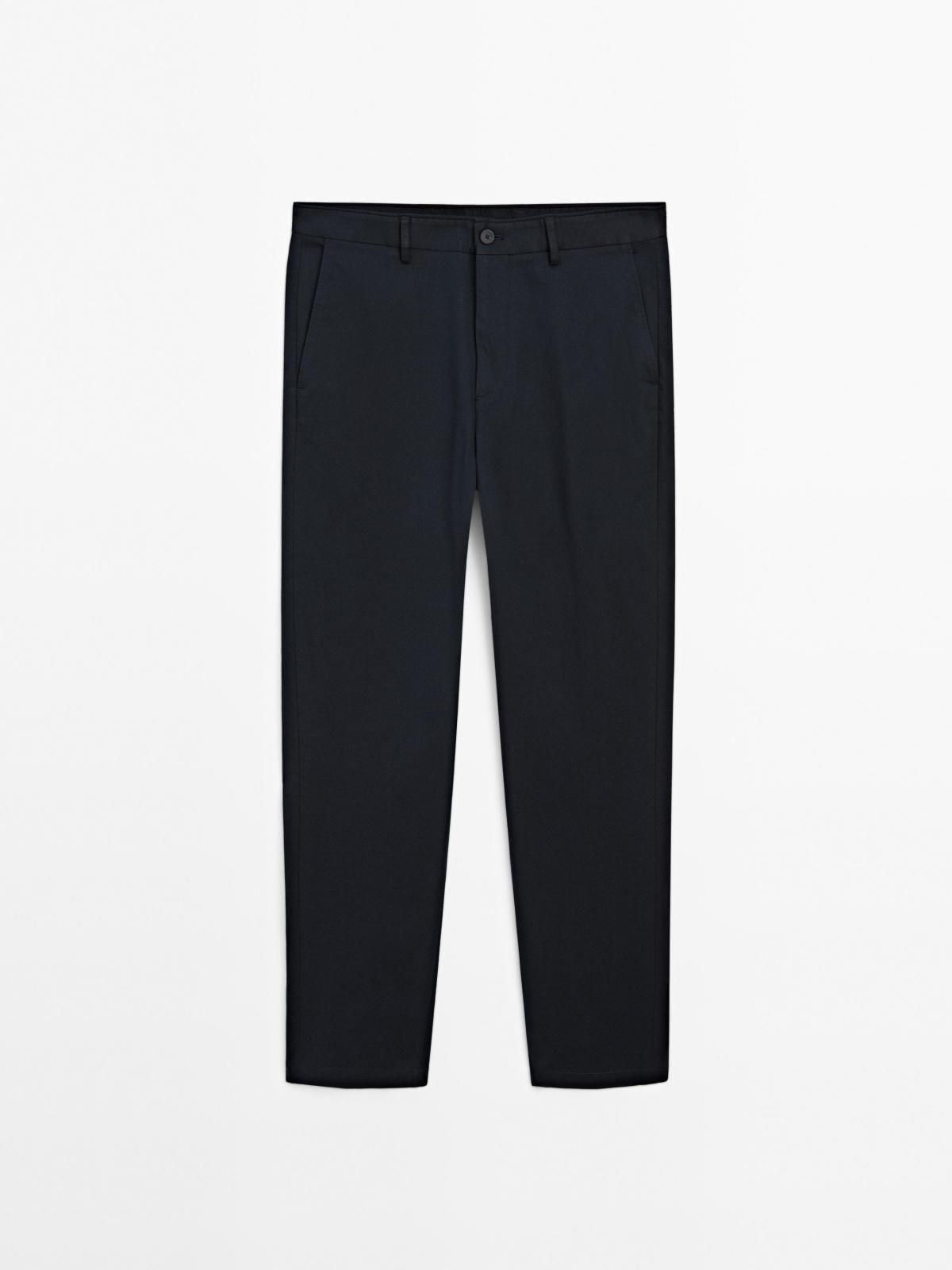 마시모두띠 코튼블렌드 테이퍼드핏 슬랙스 팬츠 0020/006 NAVY BLUE - 상세 이미지 5