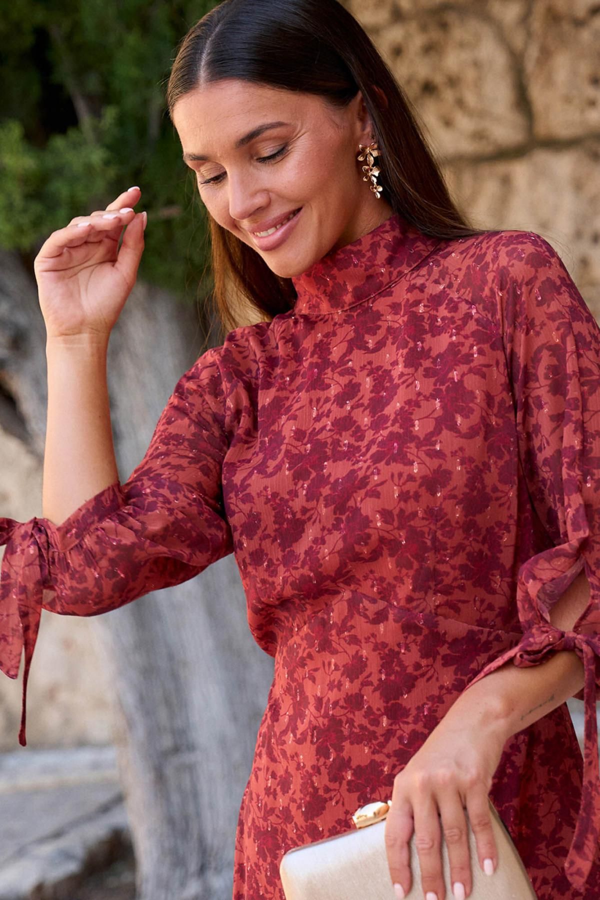 폴린에무아 로맨틱 플라워 롱 원피스 6442312 NARANJA - 상세 이미지 3