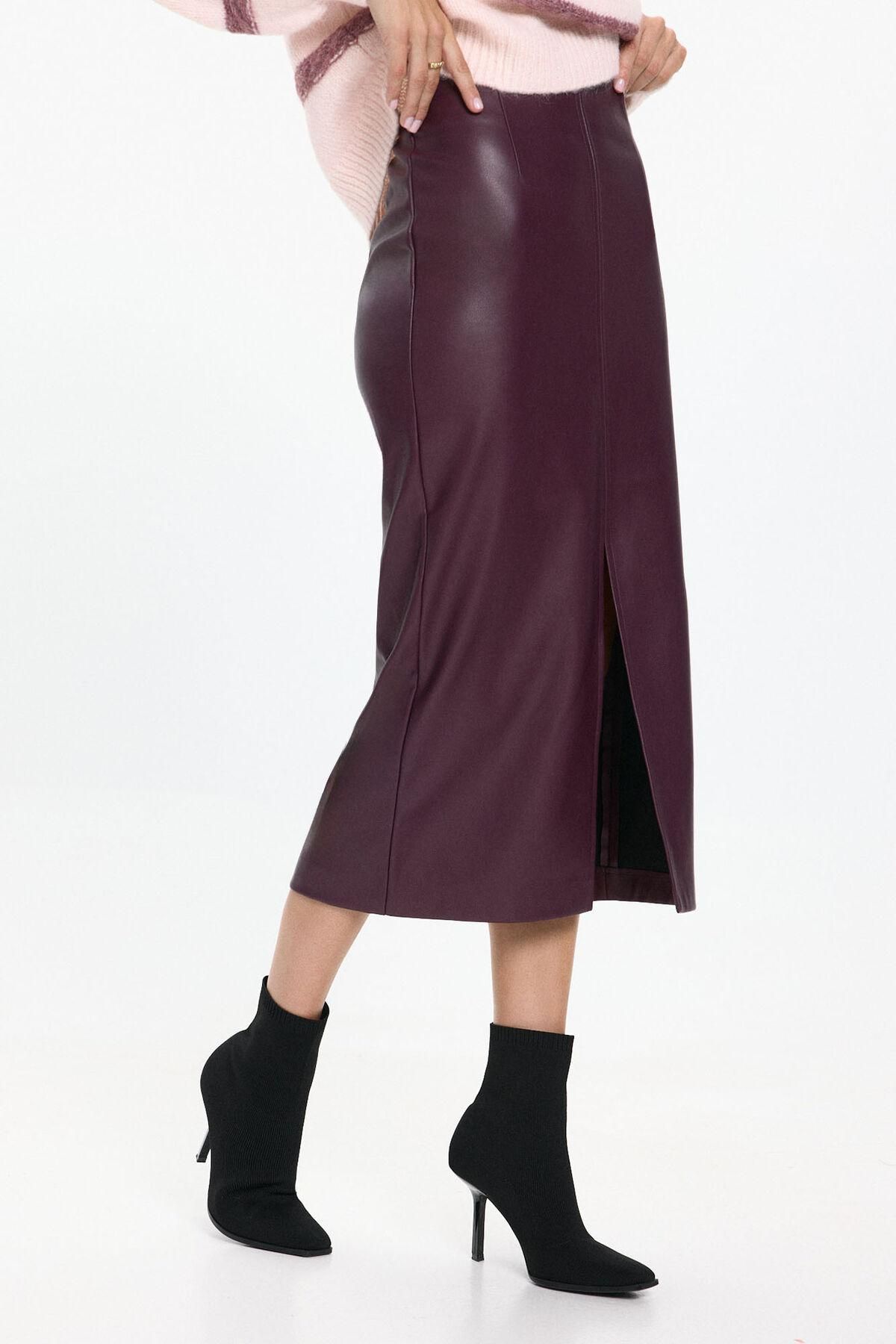 베로모다 테크니컬 가죽 롱 스커트 5722666 MORADO - 상세 이미지 3