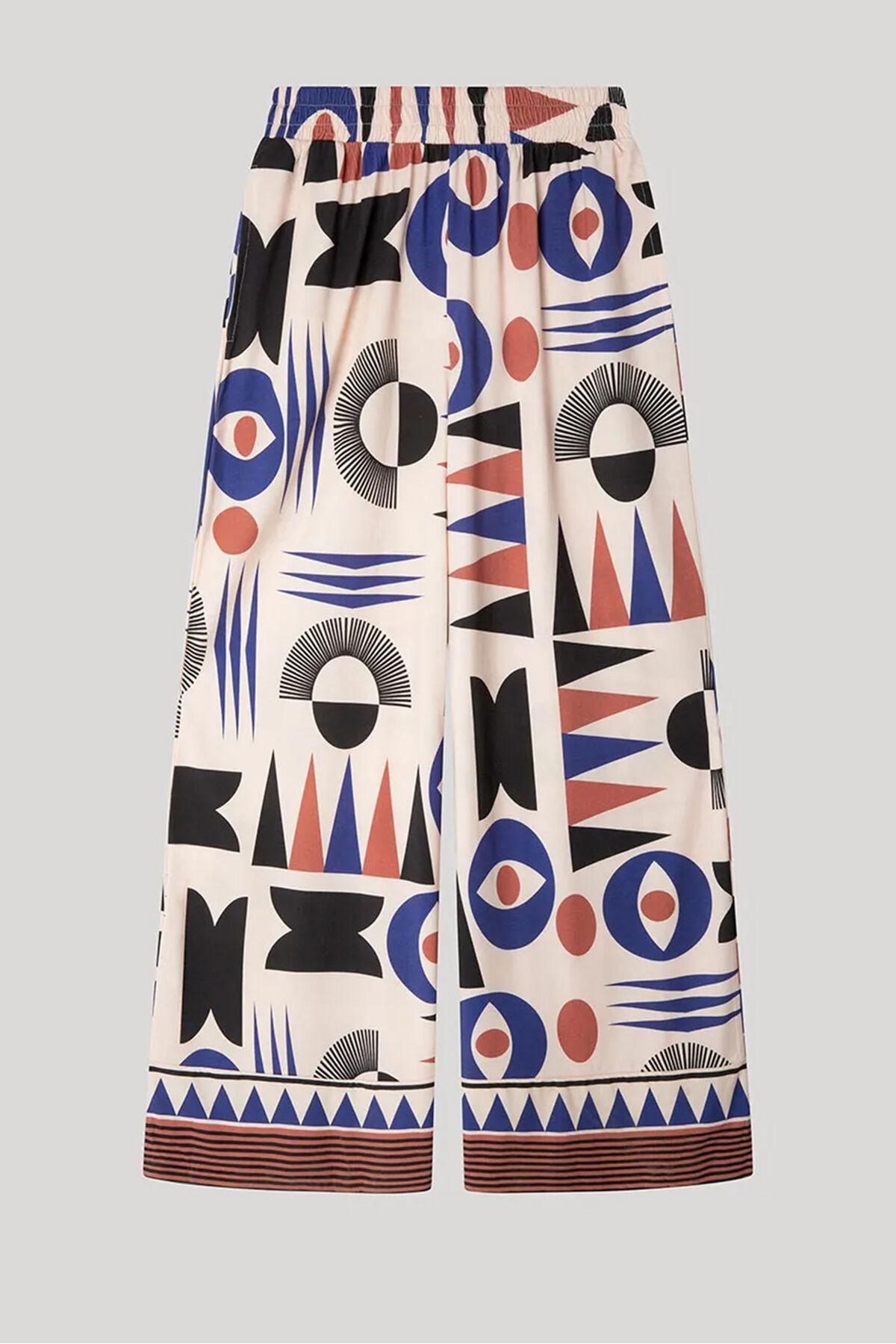 기셀라 멀티컬러 와이드핏 팔라초 팬츠 8182702 BLANCO - 상세 이미지 5