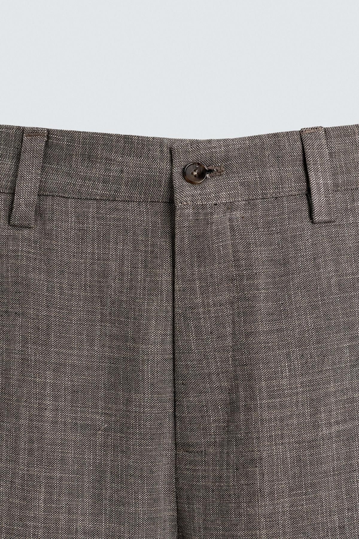 자라 테크니컬 슬림핏 텍스처 수트 팬츠 5905/484 LIGHT BROWN 이미지 8