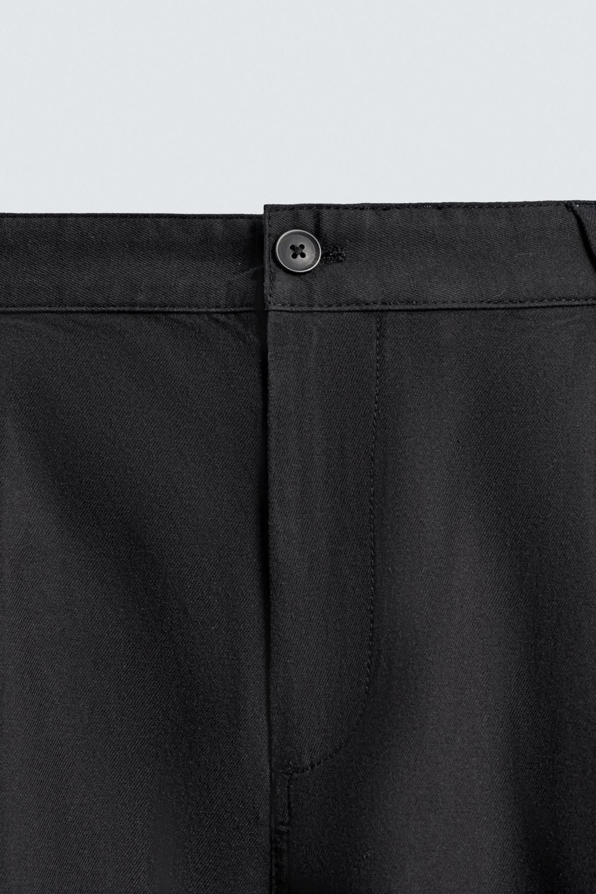 자라 미니멀 릴랙스핏 플리츠 슬랙스 팬츠 8574/338 NAVY BLUE 이미지 8