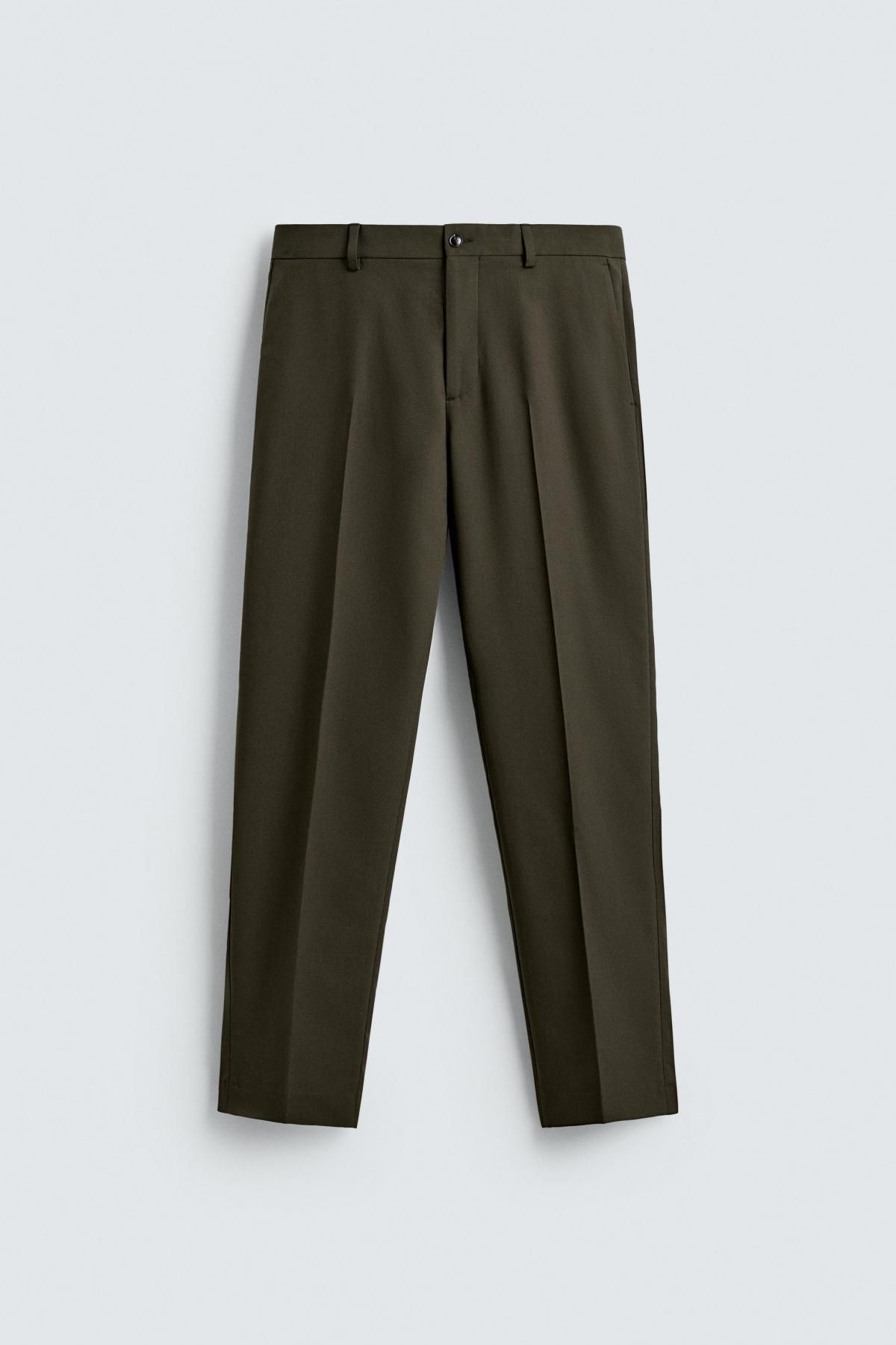 자라 슬림핏 비스코스 블렌드 정장 팬츠 4426/254 KHAKI - 상세 이미지 5