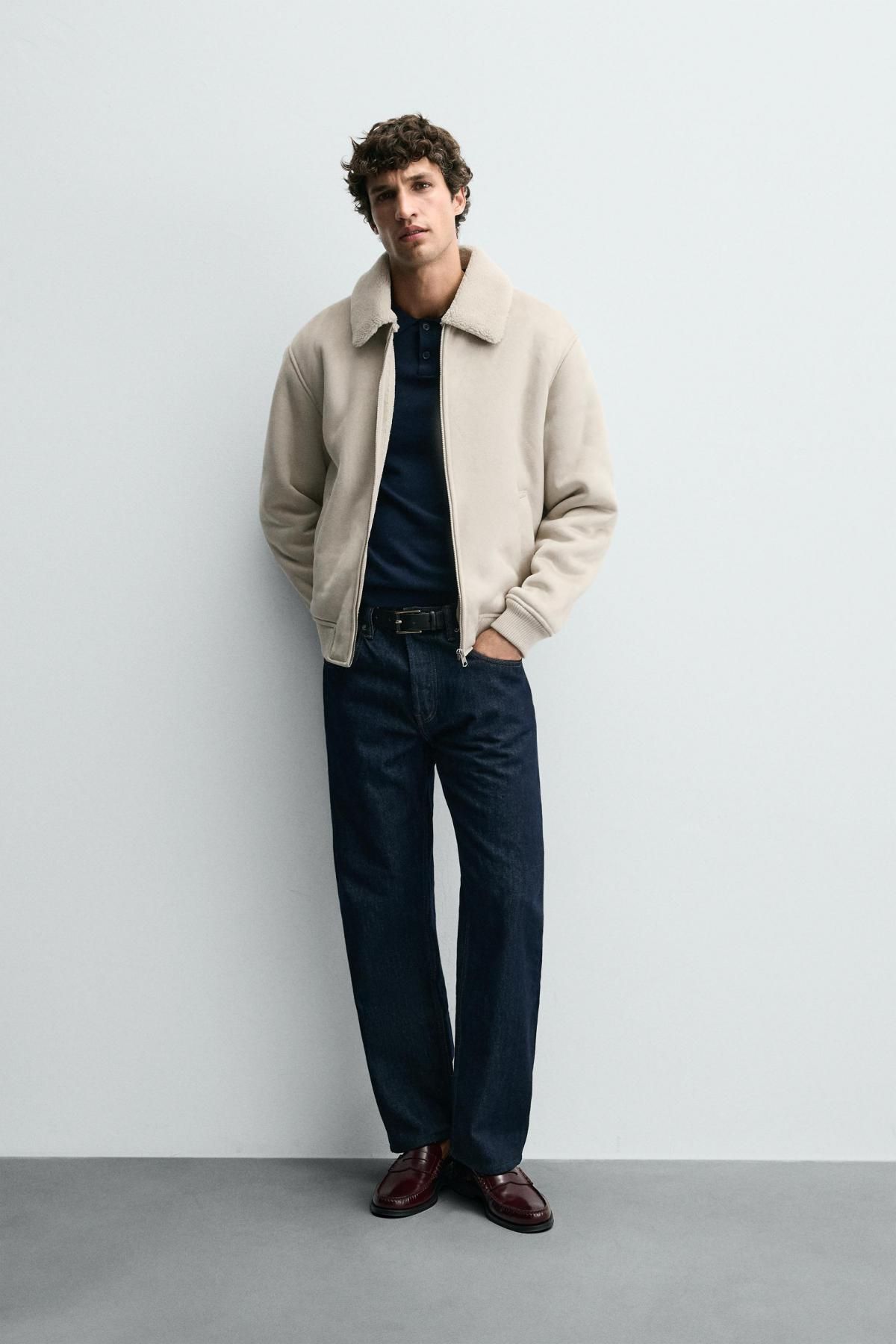 자라 시어링 안감 페이크 스웨이드 집업 재킷 6318/406 LIGHT GREY - 상세 이미지 2