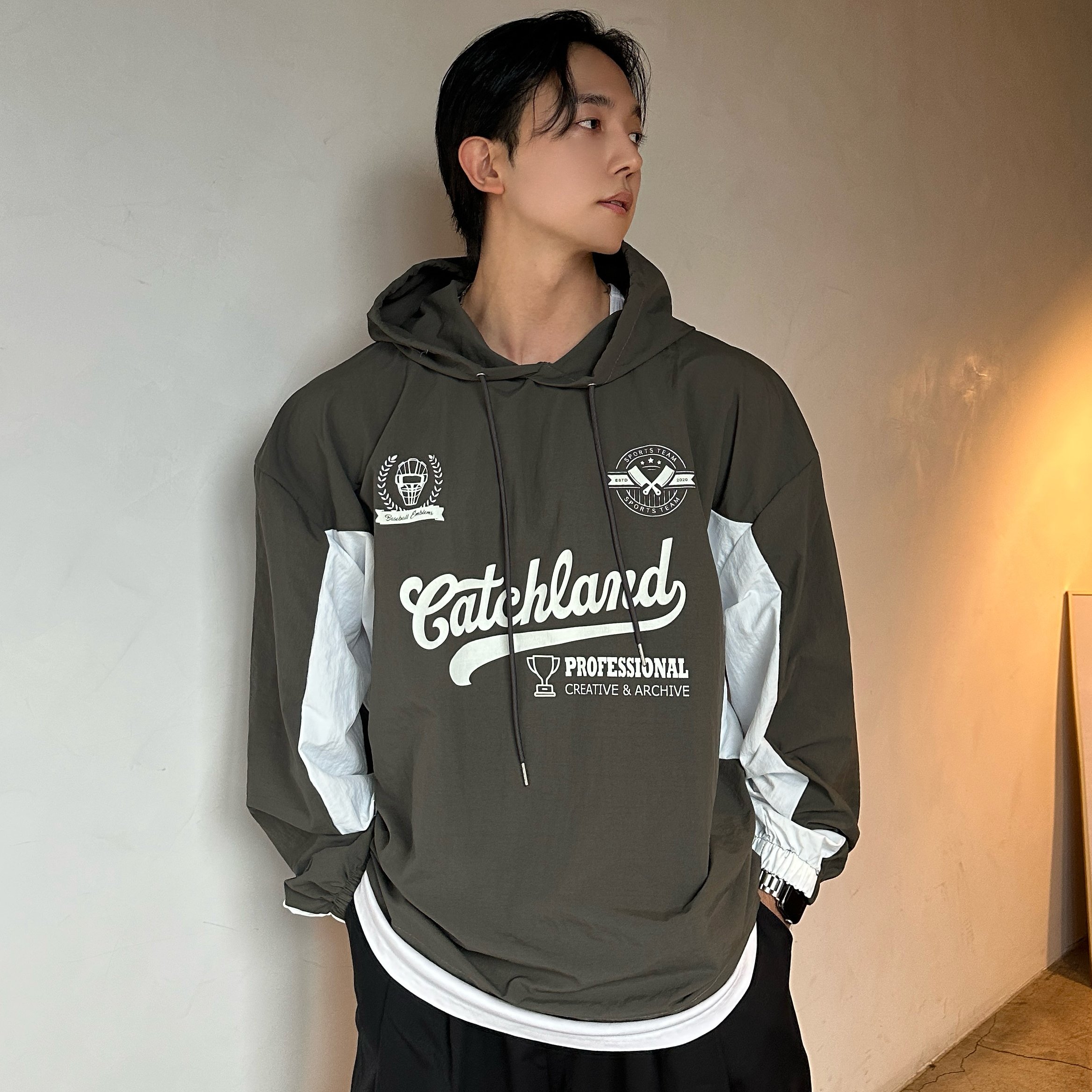 윈드브레이커 나일론바람막이 나일론후드 - 상품 이미지