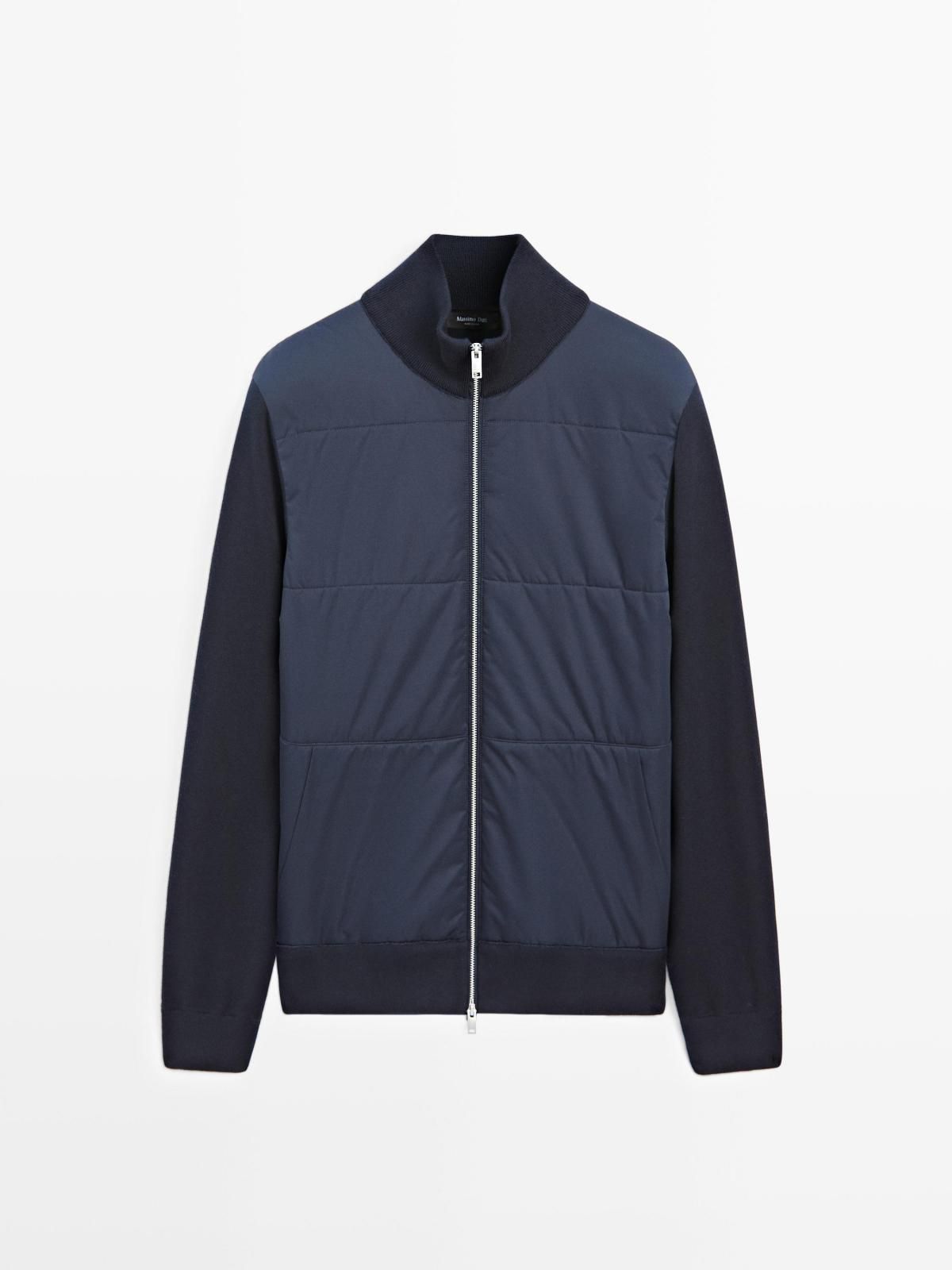 마시모두띠 테크니컬 배색 니트 패딩 집업 재킷 1102/209 NAVY BLUE - 상품 이미지