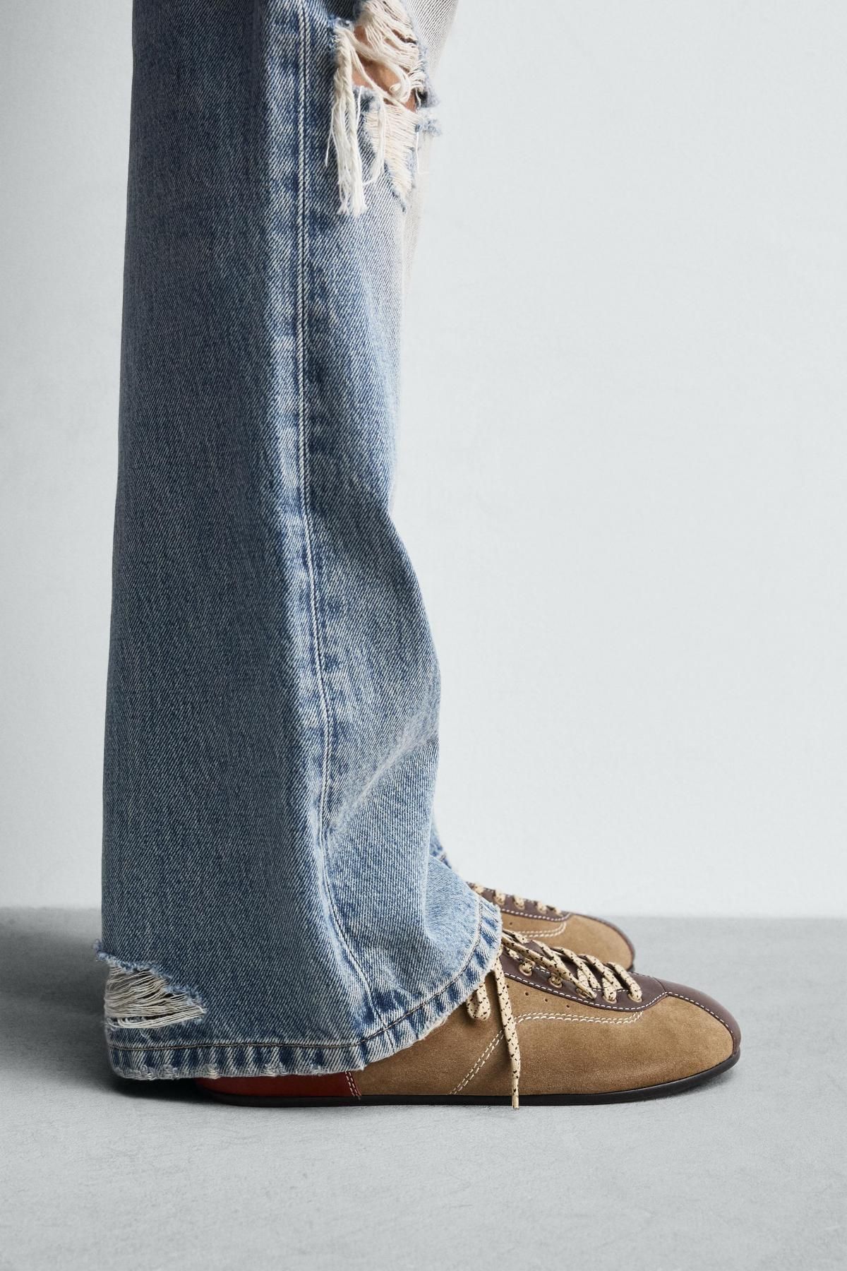 자라 스플릿 스웨이드 레더 스니커즈 X 해리 램버트 디즈니 2271/620 SAND BROWN - 상세 이미지 3