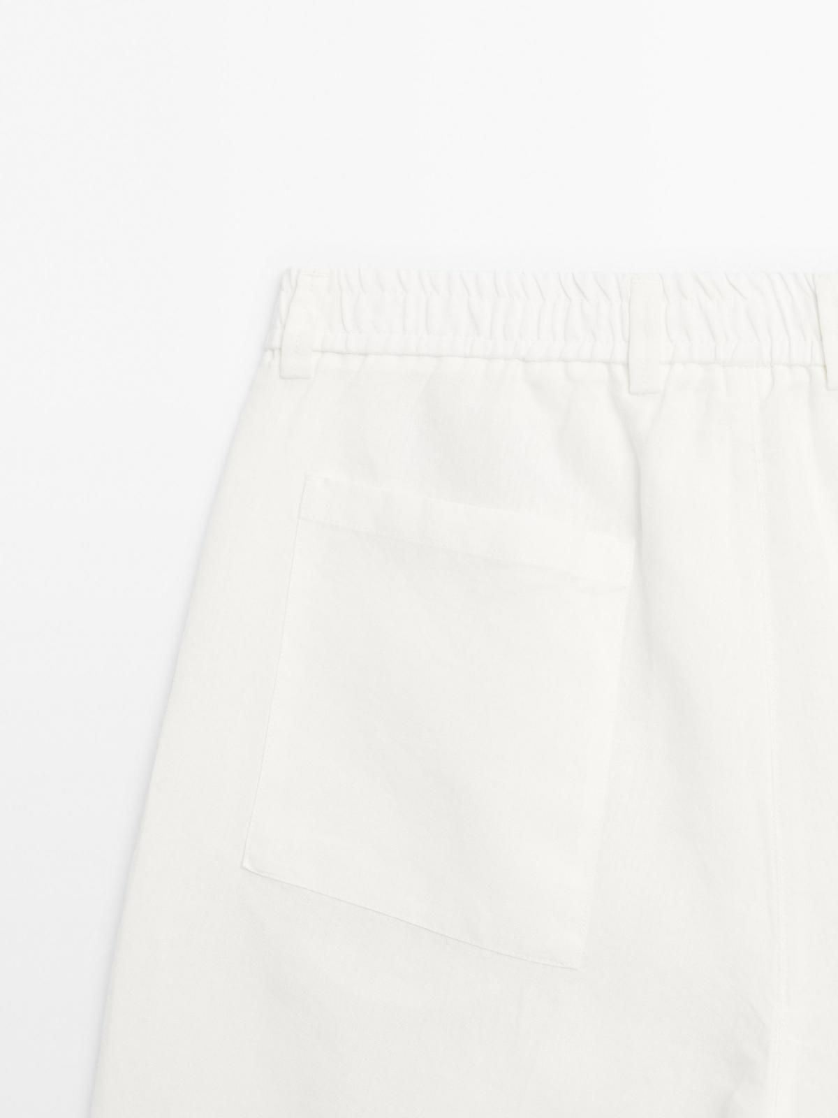 마시모두띠 라이트 린넨 베이직 버뮤다 반바지 2903/007 OFF WHITE - 상세 이미지 4