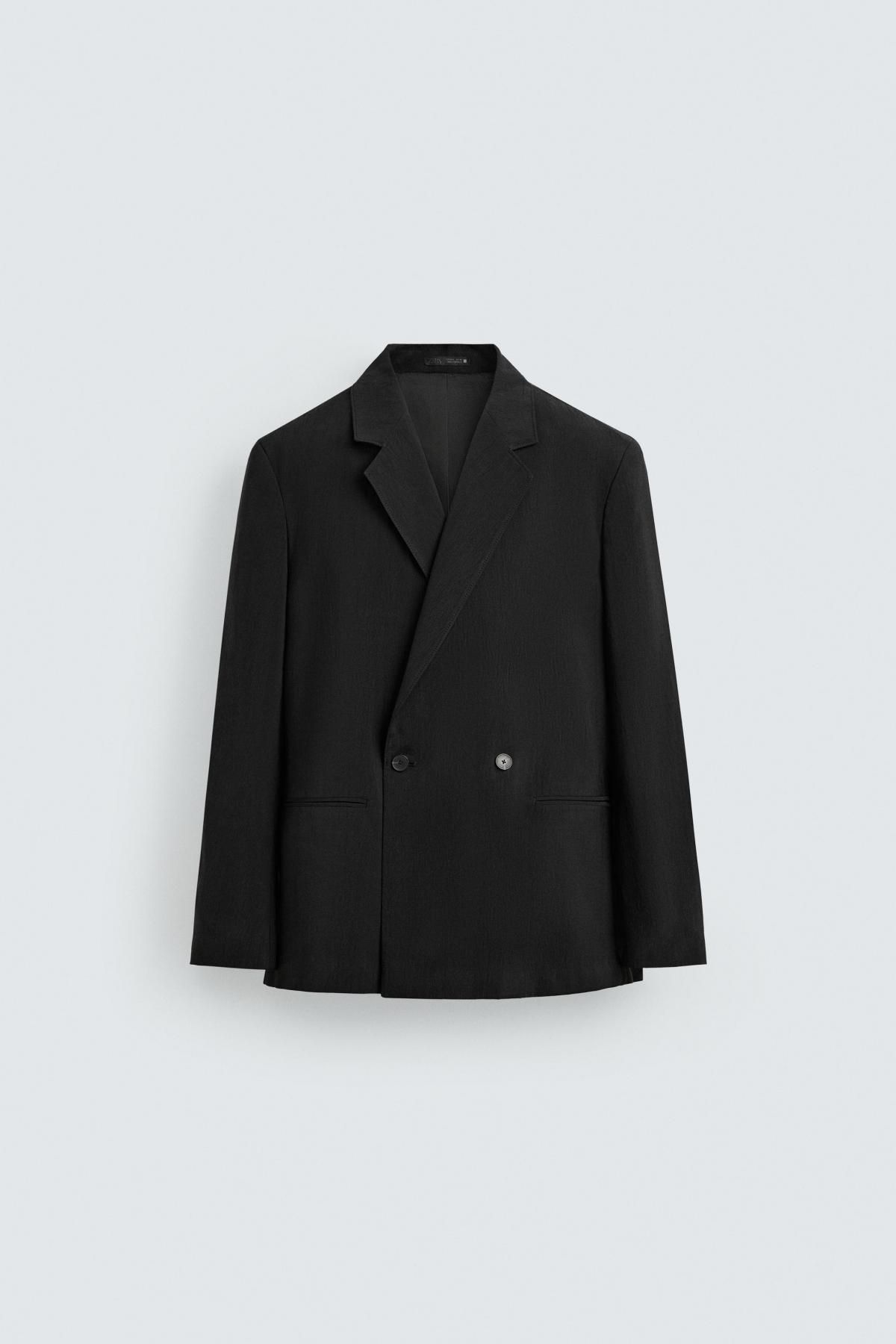 자라 릴랙스핏 더블브레스트 블랙 수트 블레이저 5643/063 BLACK - 메인 이미지