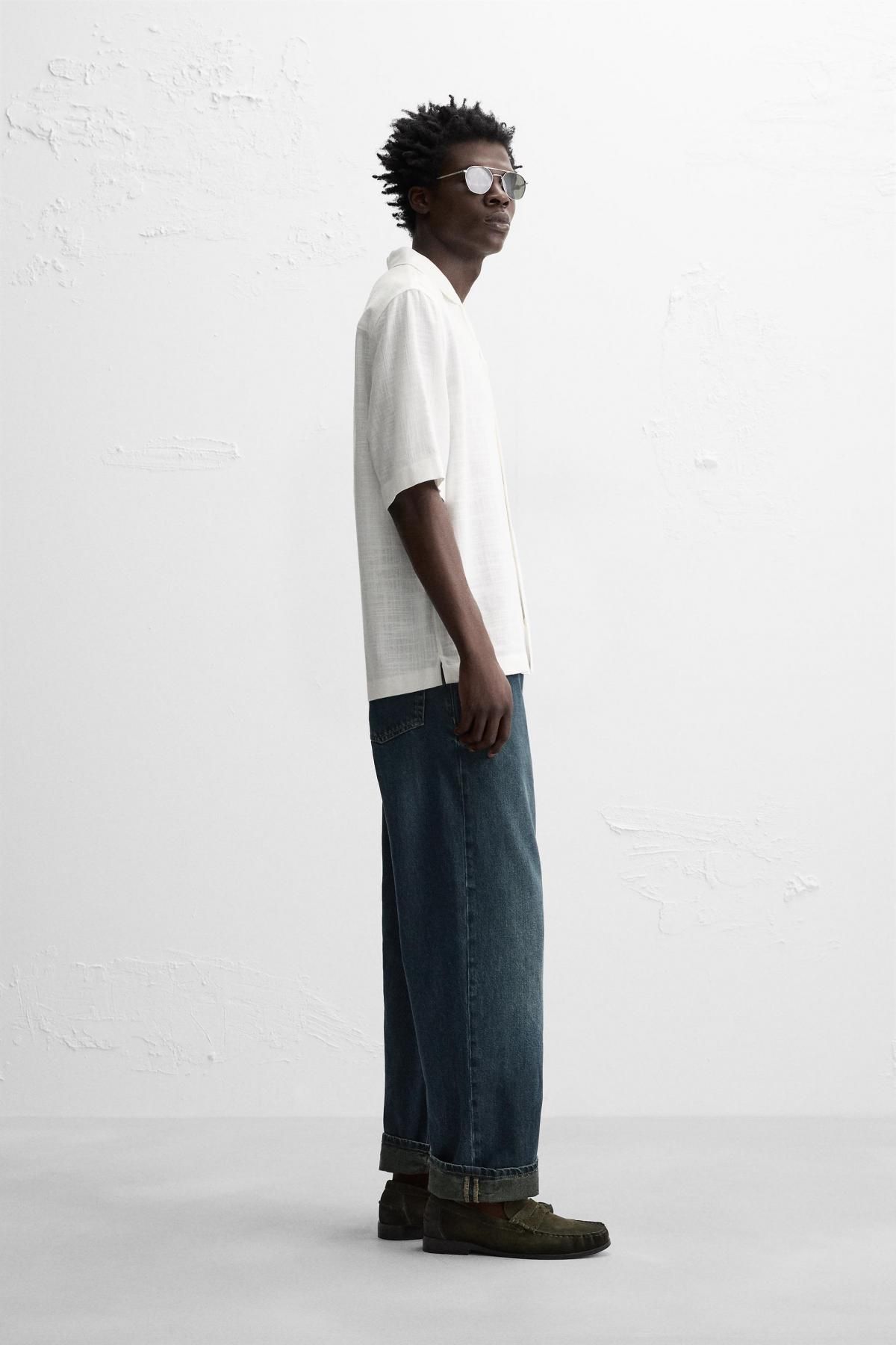 자라 릴랙스핏 반팔 셔츠 4620/300 OYSTER-WHITE - 상세 이미지 5