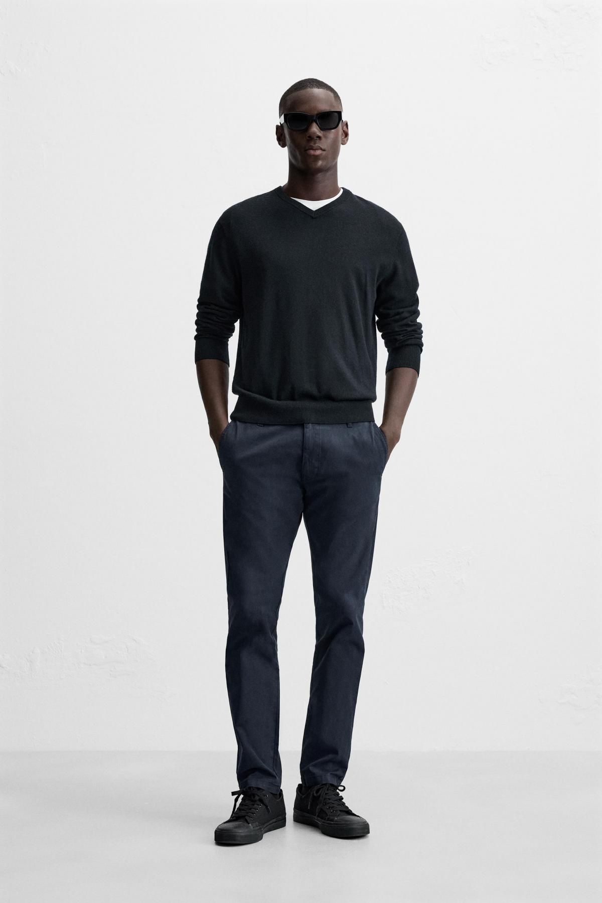 자라 슬림핏 스키니 치노 팬츠 6786/370 NAVY BLUE - 상세 이미지 2