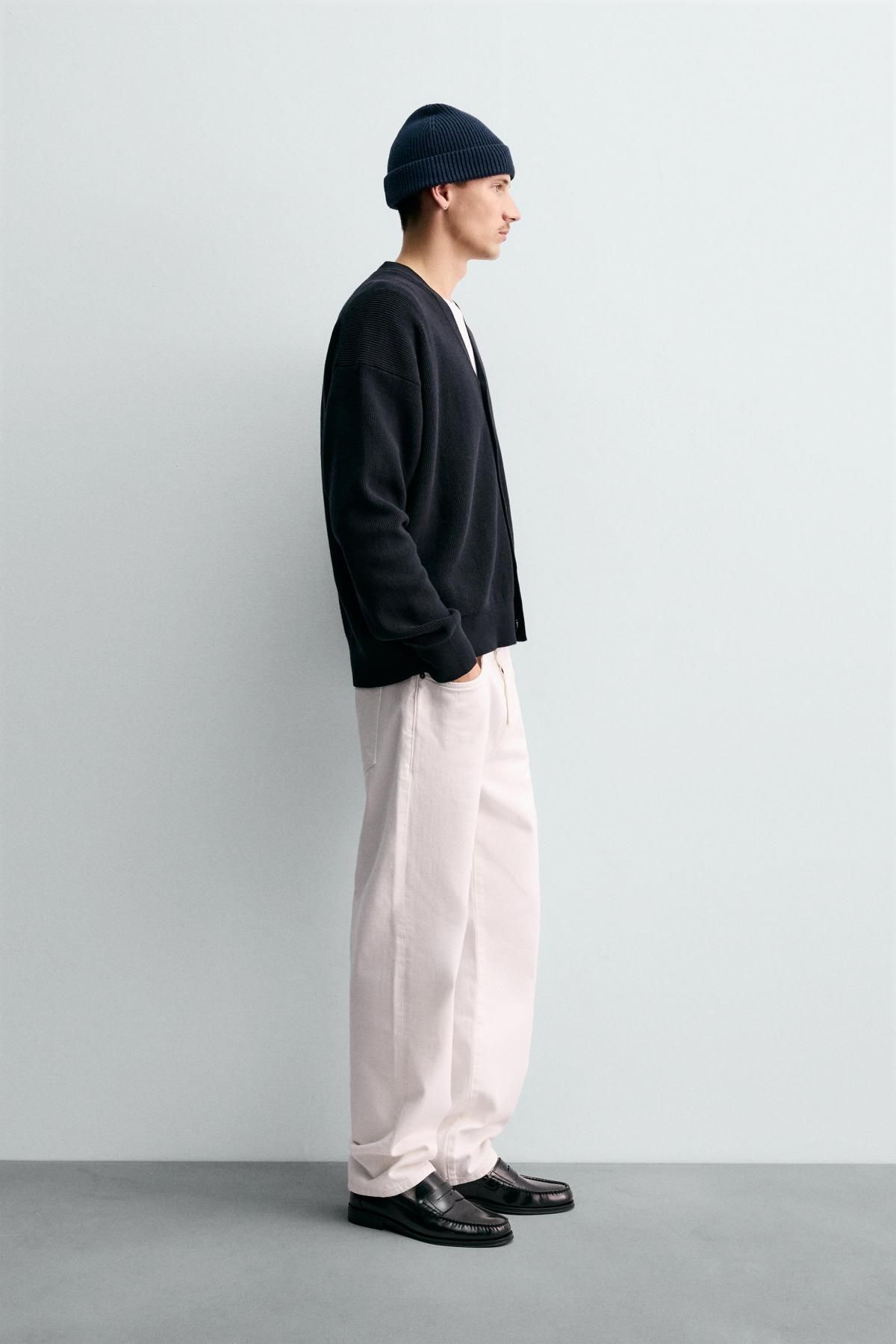 자라 미니멀 울혼방 레귤러핏 브이넥 가디건 2632/305 DARK NAVY - 상세 이미지 5