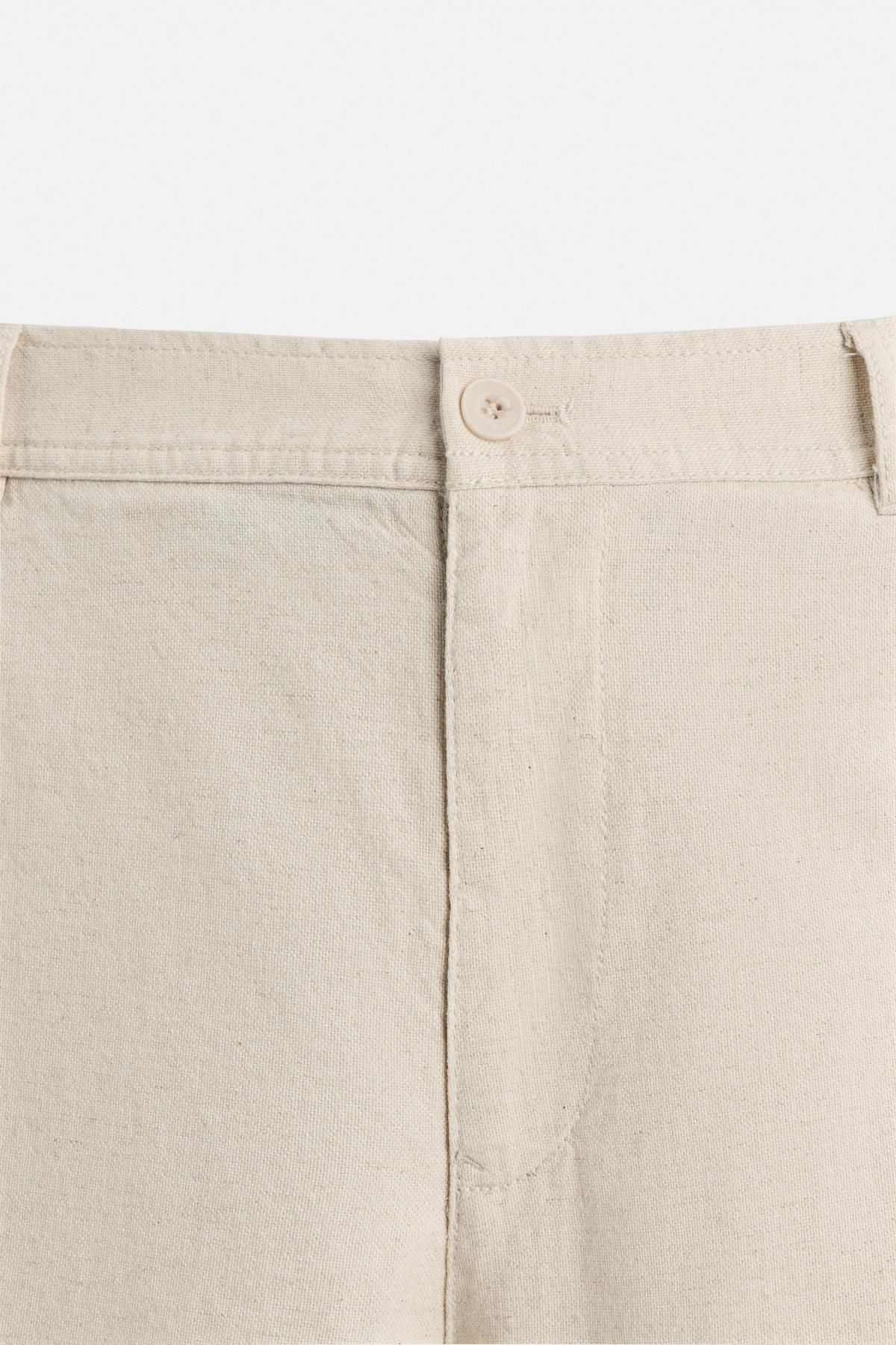 자라 베이직 코튼리넨 반바지 4391/305 LIGHT BEIGE 이미지 8