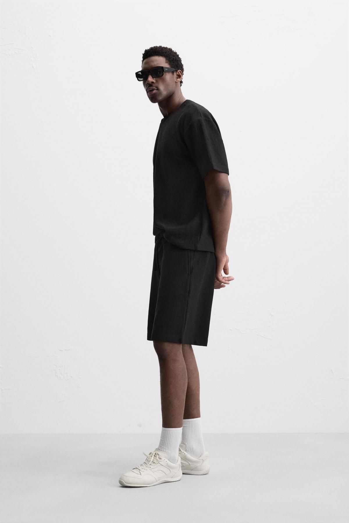자라 텍스처 조거 버뮤다 쇼츠 3992/406 BLACK - 상세 이미지 5