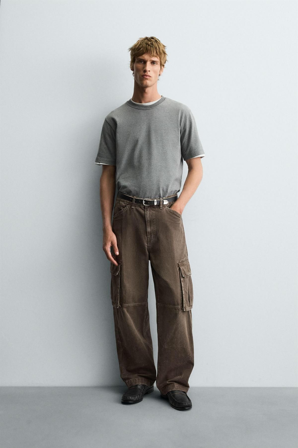 자라 테크니컬 스트레이트핏 카고 데님 팬츠 8062/373 BROWN - 상세 이미지 2