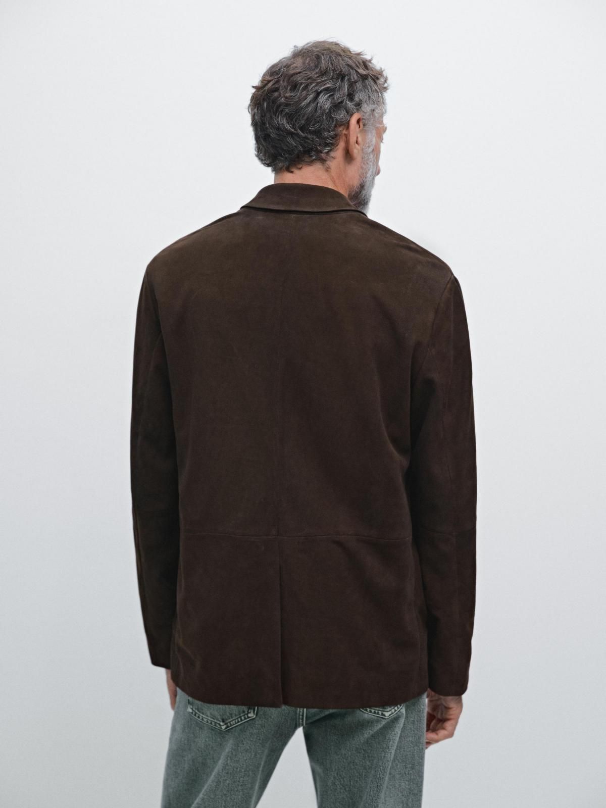 마시모두띠 프리미엄 스웨이드 레더 브라운 테일러드 블레이저 3318/468 BROWN - 상세 이미지 4