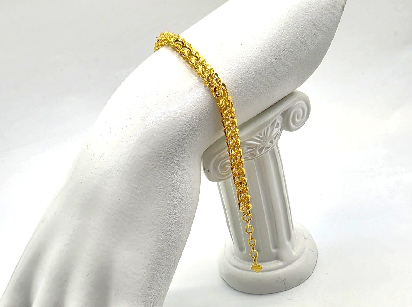 24K 순금 7.5g(2) 텍스처 팔찌(18k 연결고리 장식) - 상세 이미지 3