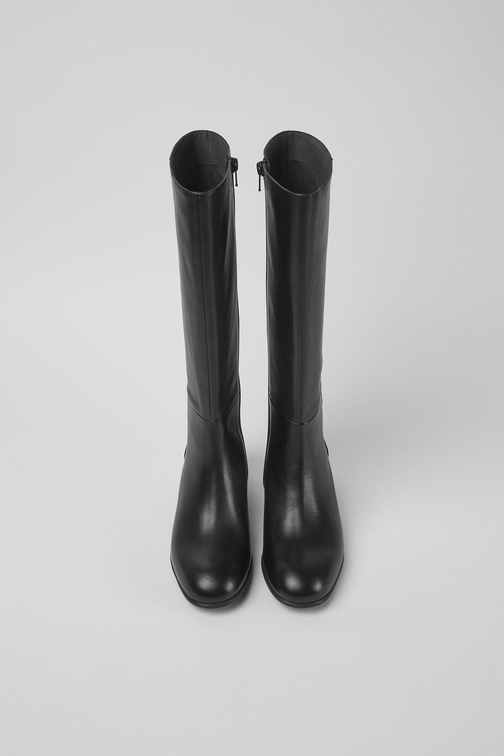 캠퍼 블랙 가죽 힐 앵클부츠 Katie K400591-001 BLACK - 상세 이미지 4