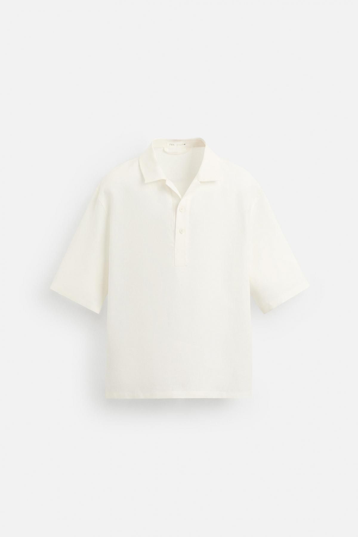 자라 린넨 쿨링 반팔 셔츠 0794/185 WHITE - 메인 이미지