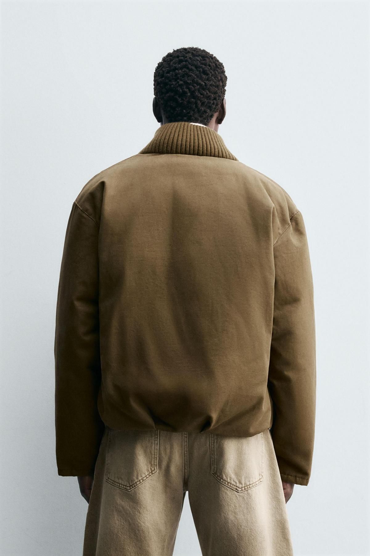 자라 크롭 패딩 코튼 하이넥 재킷 1437/349 KHAKI - 상세 이미지 4