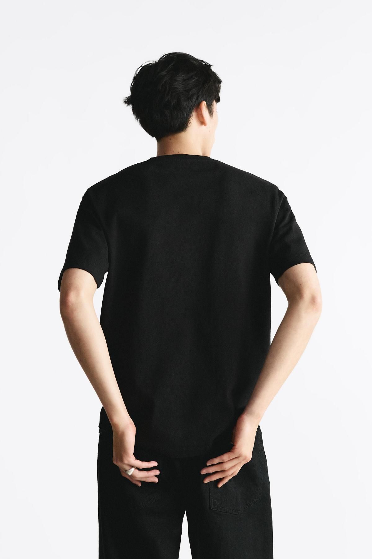 자라 헤비웨이트 반팔 티셔츠 0761/323 BLACK - 상세 이미지 4