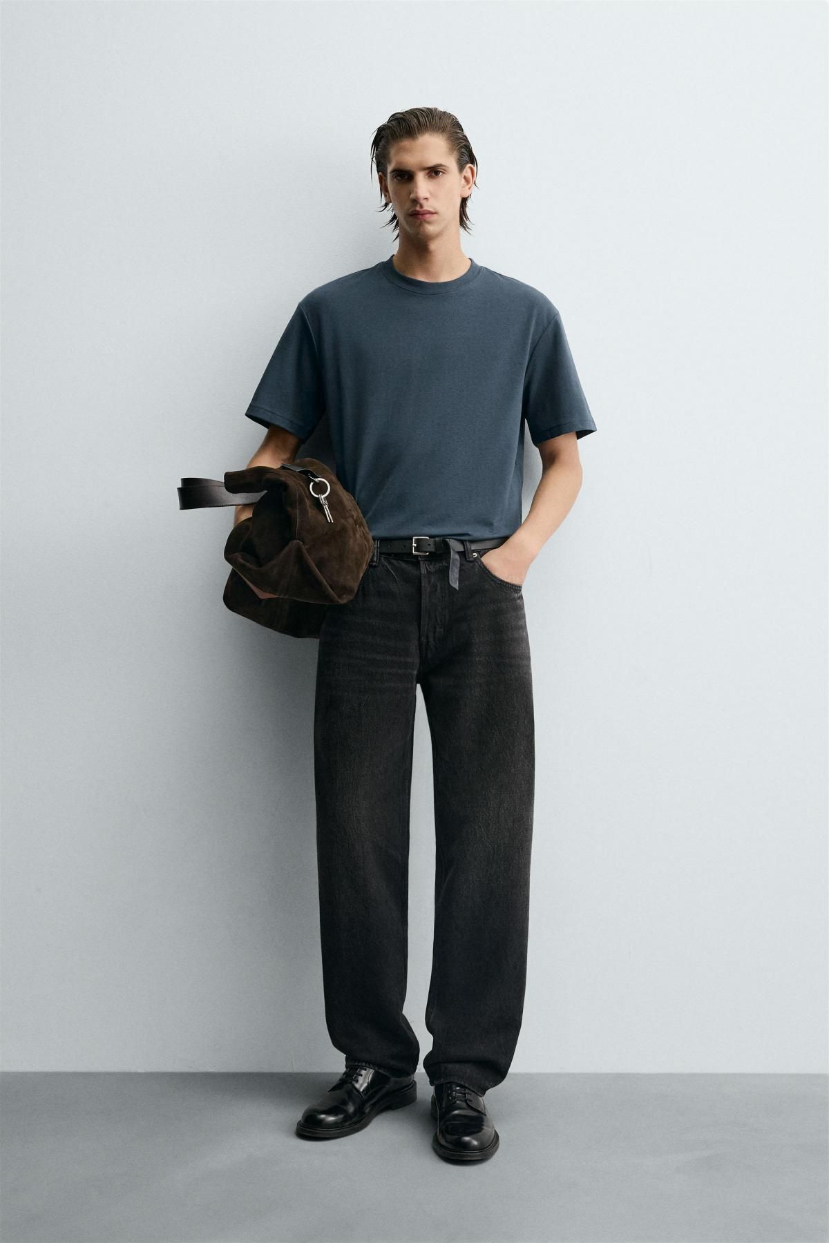 자라 미니멀 베이직 레귤러핏 반팔 티셔츠 5584/471 DEEP BLUE - 상세 이미지 2