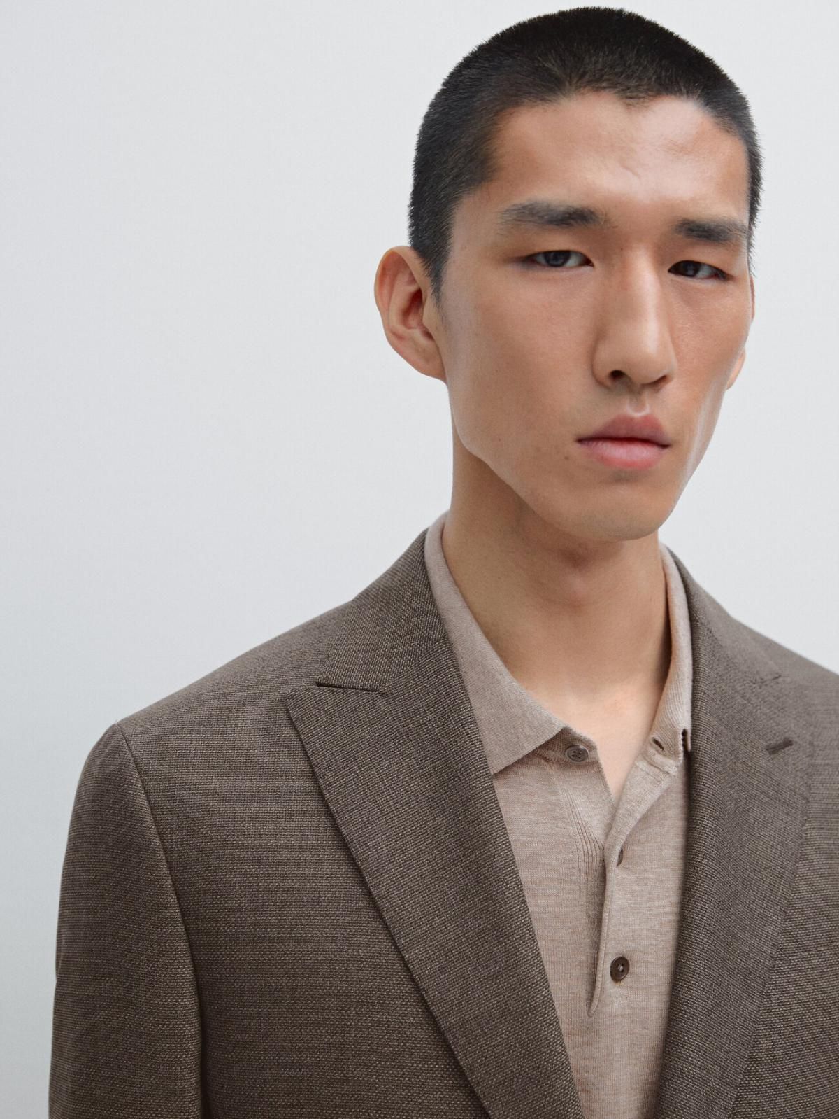 마시모두띠 클래식 100 울 테크니컬 텍스처 블레이저 2052/652 SAND BROWN - 상세 이미지 5