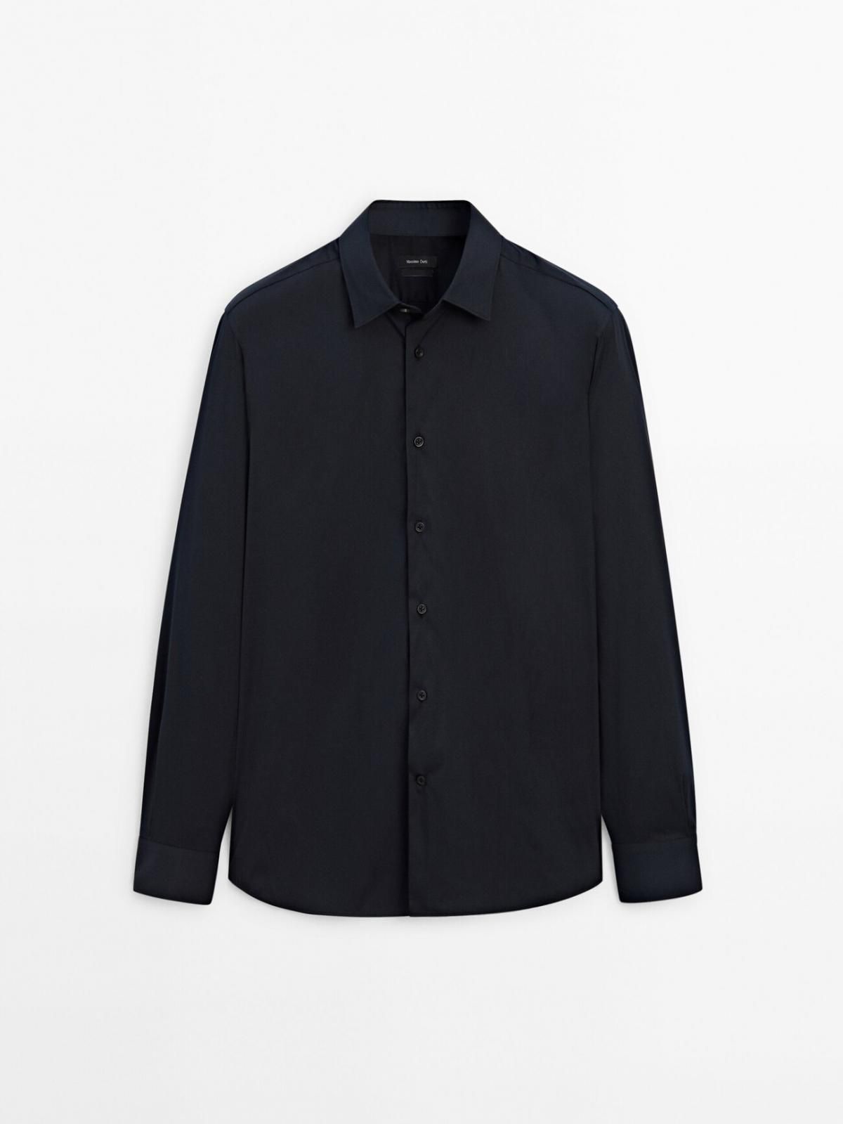 마시모두띠 슬림핏 스트레치 셔츠 0104/664 NAVY BLUE - 상품 이미지