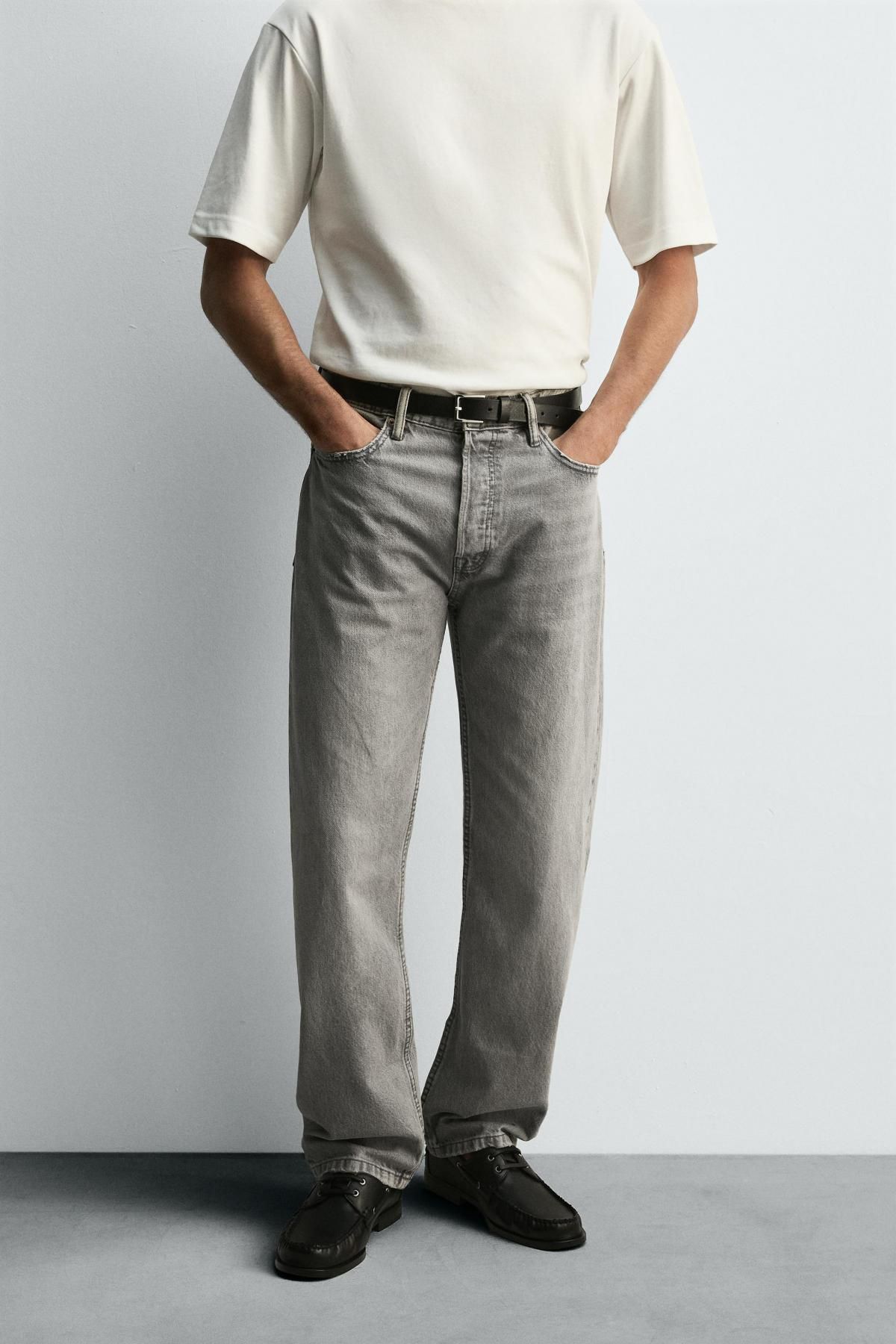 자라 테크니컬 스트레이트핏 데님 청바지 8062/410 MID-GREY - 상세 이미지 3