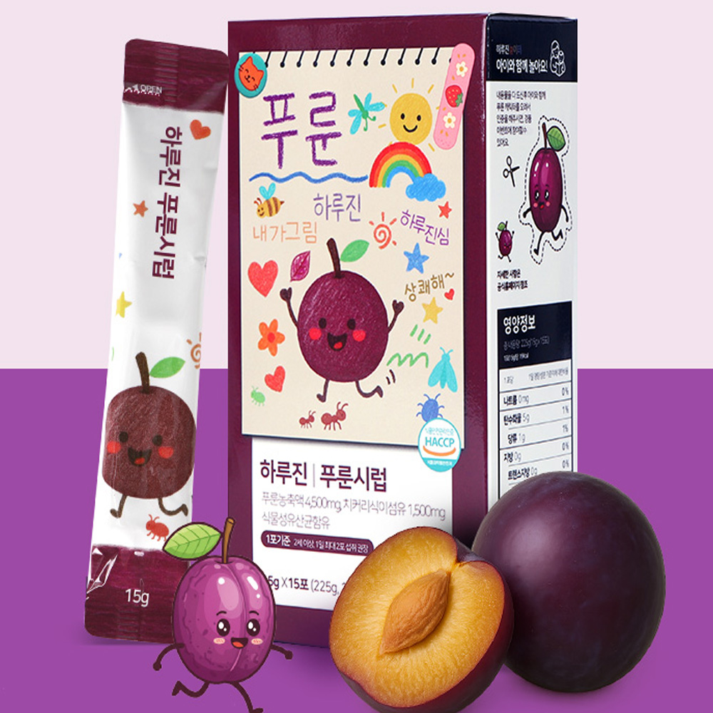 하루진 푸룬 시럽 15gX15포 어린이 푸룬즙 치커리 함유 15포, 6개 - 상세 이미지 3