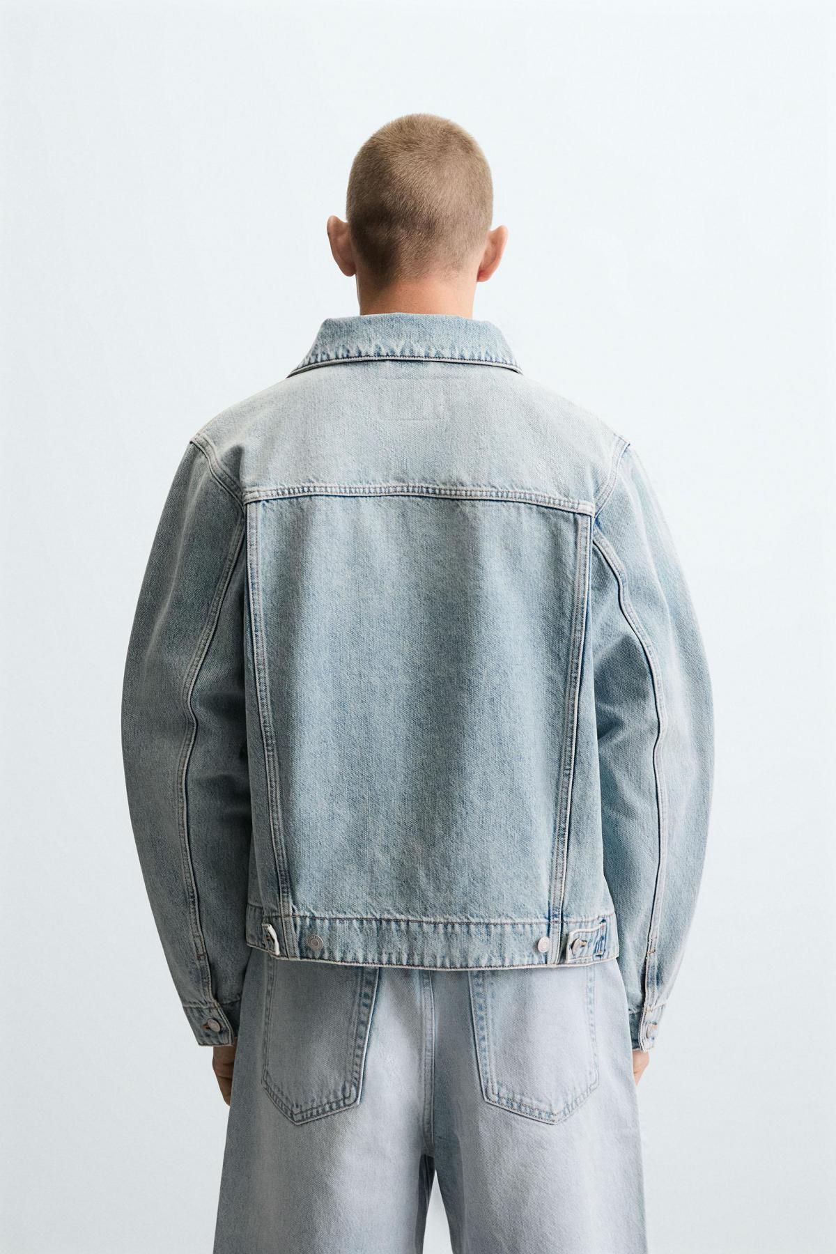 자라 라이트 데님 레귤러핏 베이직 데님 재킷 1538/370 LIGHT BLUE - 상세 이미지 4