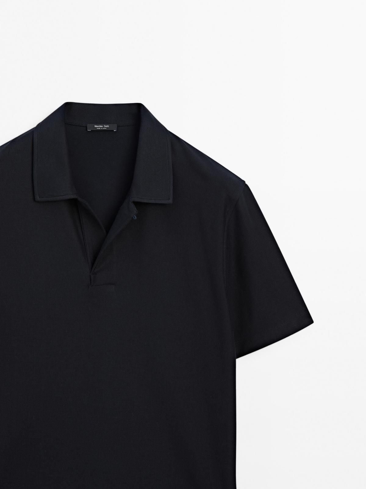 마시모두띠 히든버튼 텍스처 반팔 폴로셔츠 0615/155 NAVY BLUE - 상세 이미지 2