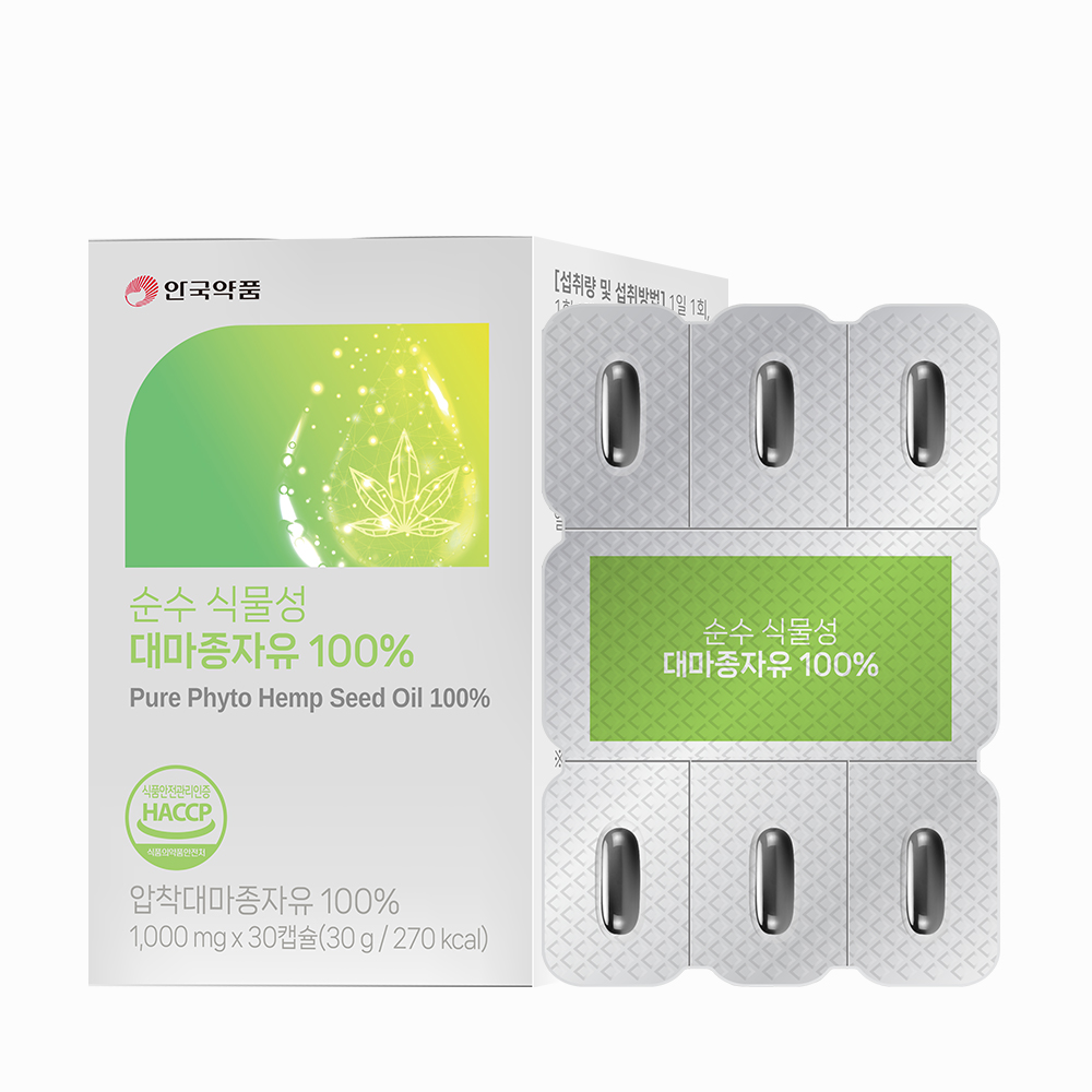 안국약품 순수 식물성 대마종자유 햄프씨드 오일 100% 30캡슐, 1개 - 상품 이미지