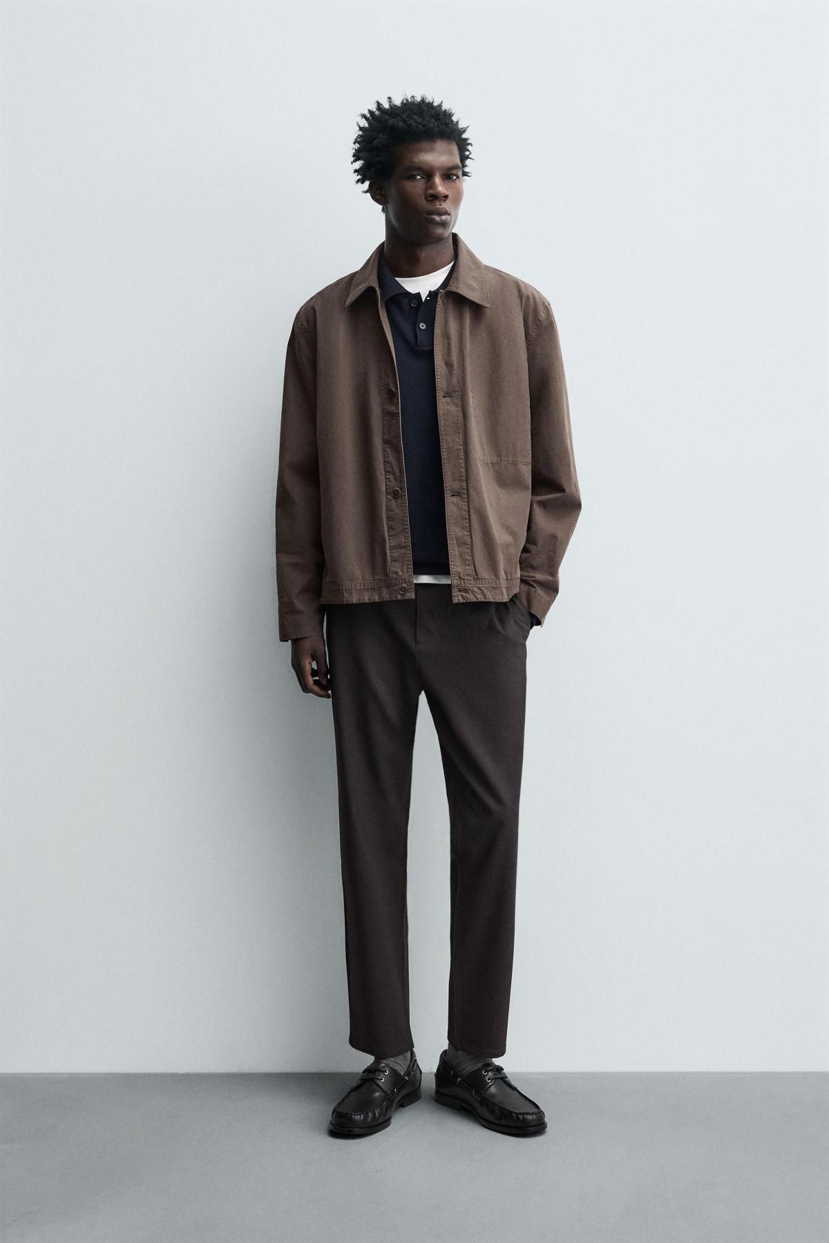 자라 테크니컬 텍스처 슬림핏 컴포트 팬츠 0706/650 BROWN - 상세 이미지 2