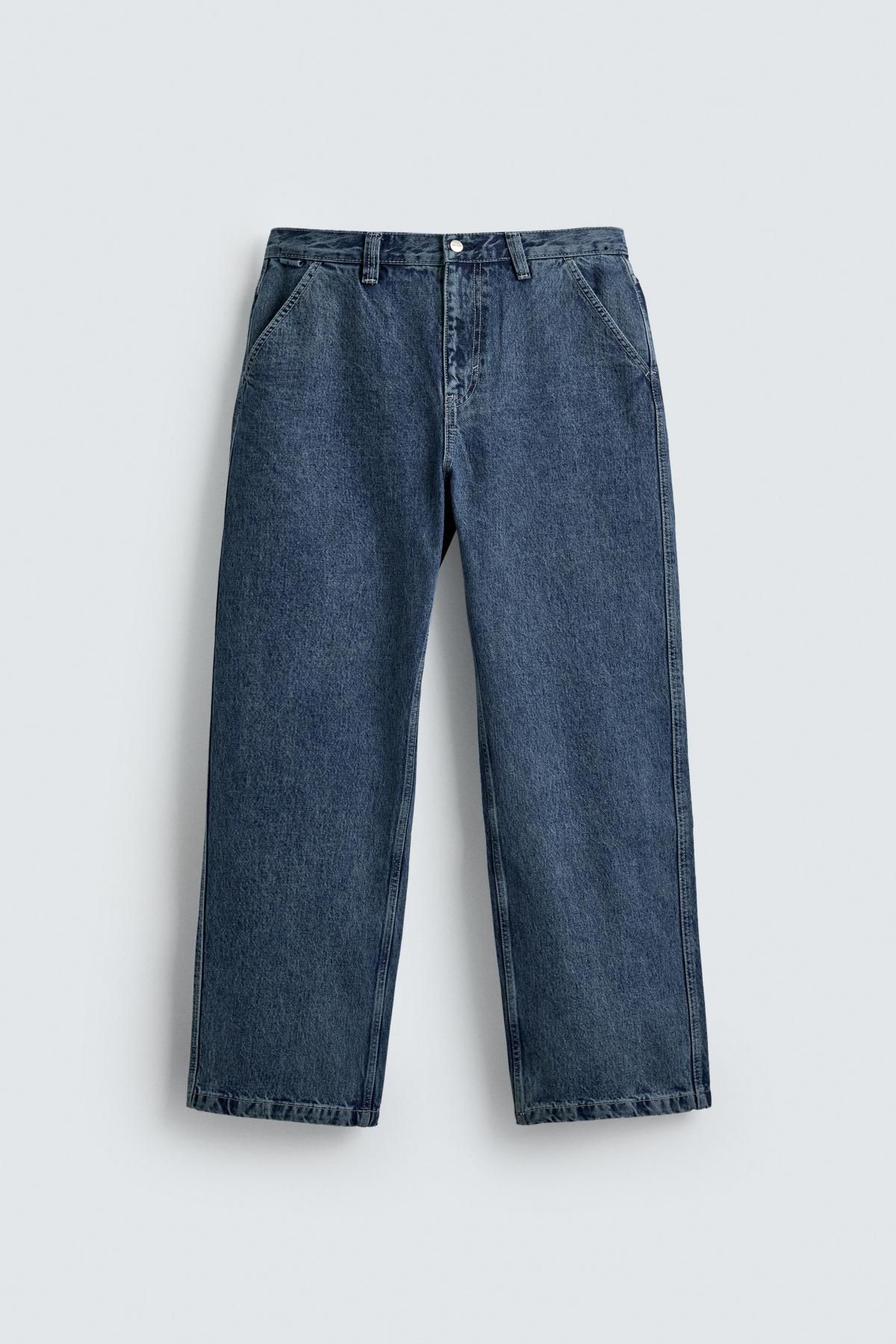 자라 와이드핏 데님 치노 팬츠 8062/350 BLUE 이미지 8